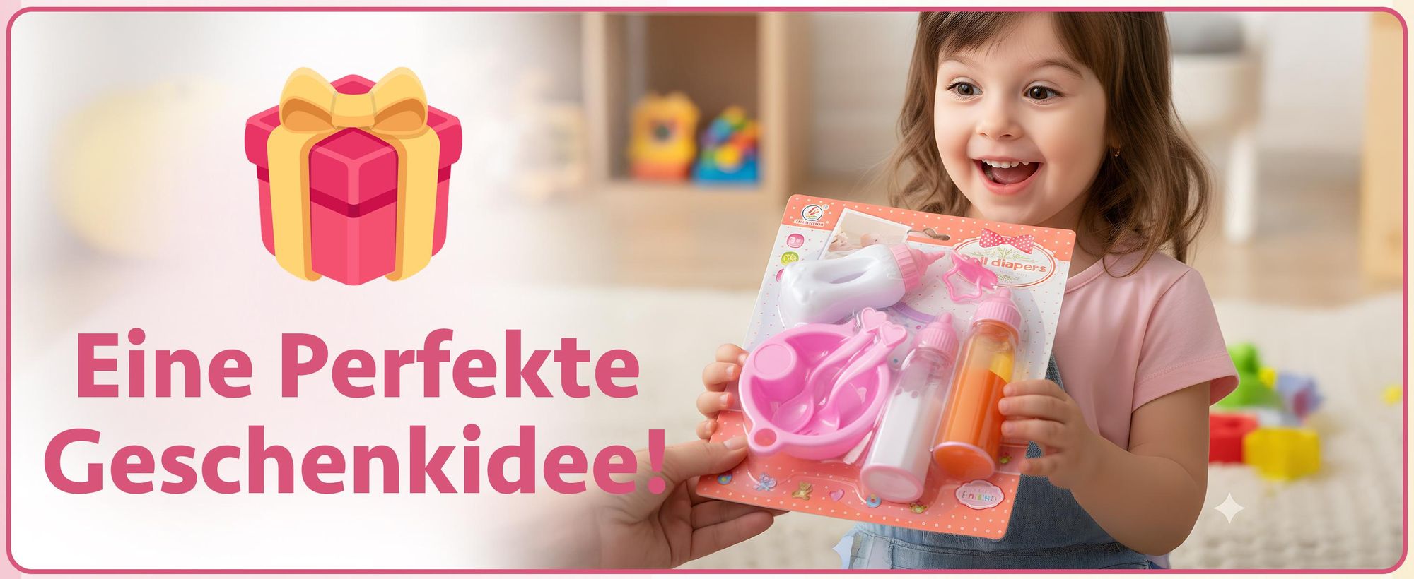 Puppen-Fütterset 8-teilig – mit magischen Fläschchen und Schnuller – realistisches Zubehör für Puppeneltern
