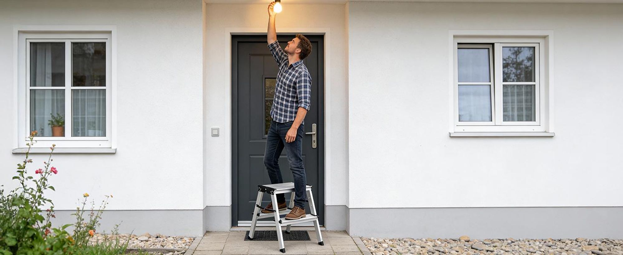 Sekey Trittleiter 2 Stufen klappbar aus Aluminium, bis 150 kg belastbar, für Haushalt & Küche