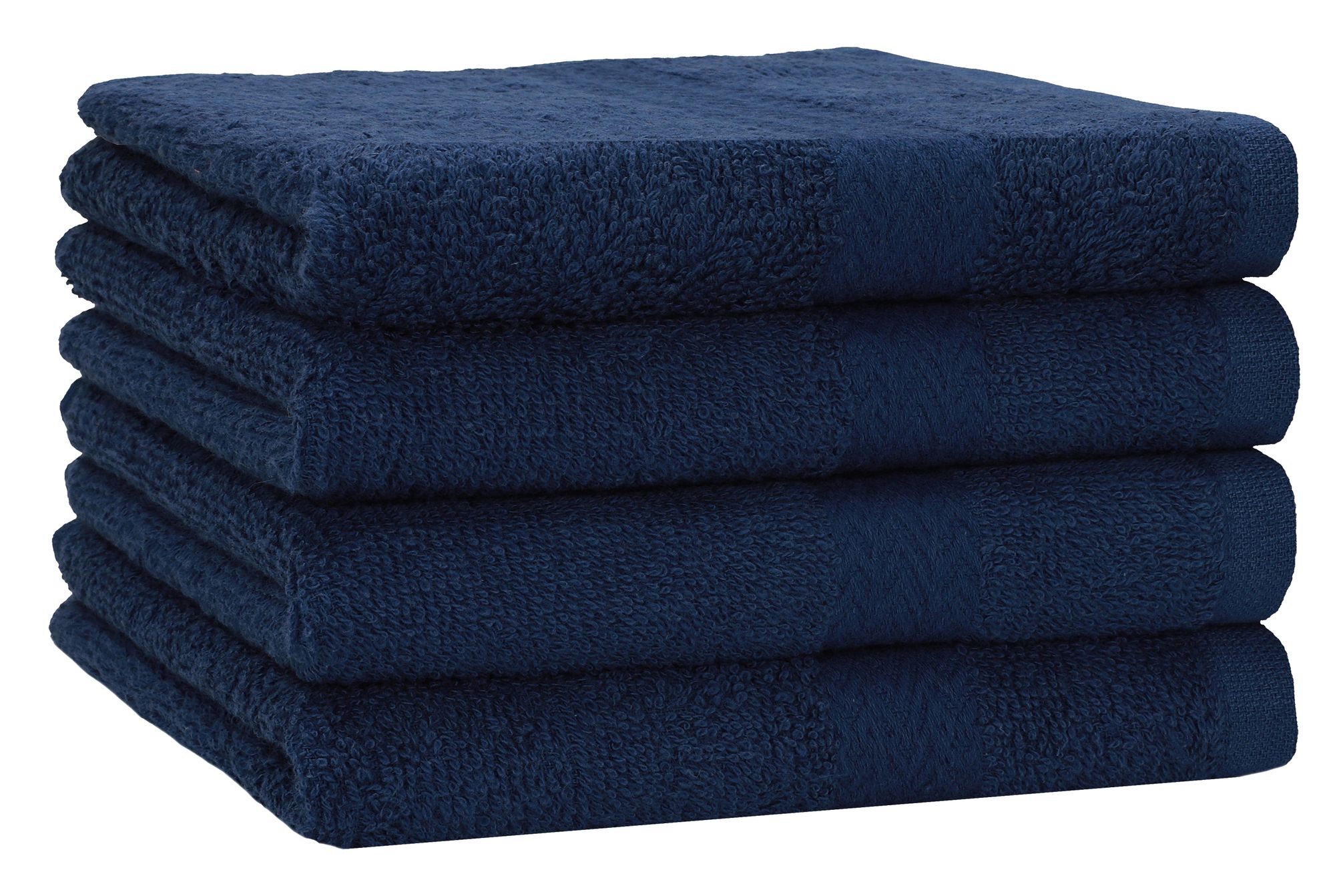 Betz 4 Stück Handtücher 50x100 cm PREMIUM 100% Baumwolle Farbe: dunkelblau
