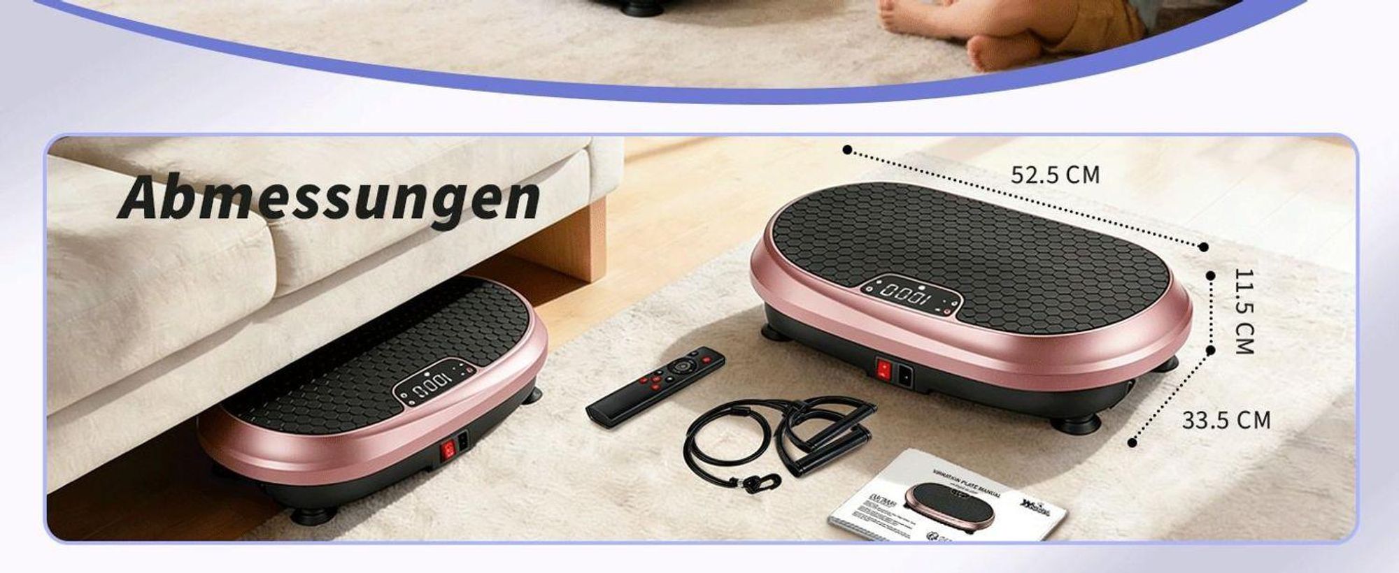 ZMH Vibrationsplatte Rüttelplatte Sport 199 Intensitätsstufen 5 Trainingsprogramme Vibration Plate mit Bluetooth für Zuhause bis 200 kg Belastbar