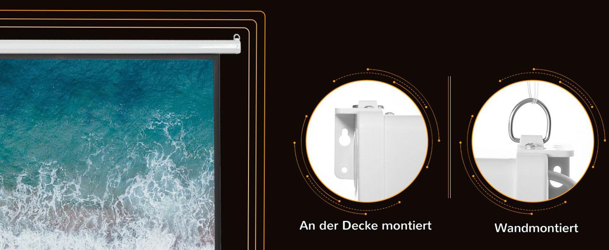 HOMCOM 4:3 Beamer Leinwand Elektrisch 203 x 152cm Projektionsleinwand Weiß