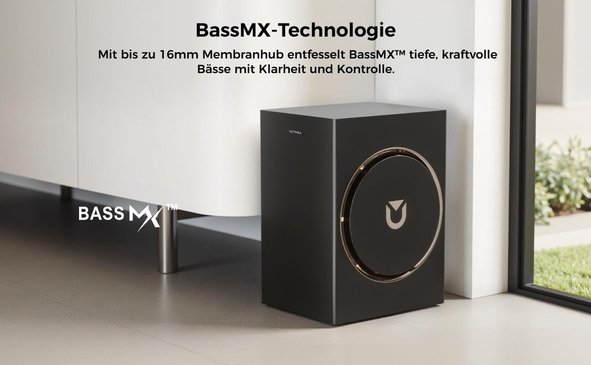 ULTIMEA Skywave F40 Boom Soundbar mit Dolby Atmos, 360° SurroundX Audio mit oben gerichtete Kanäl, 460W
