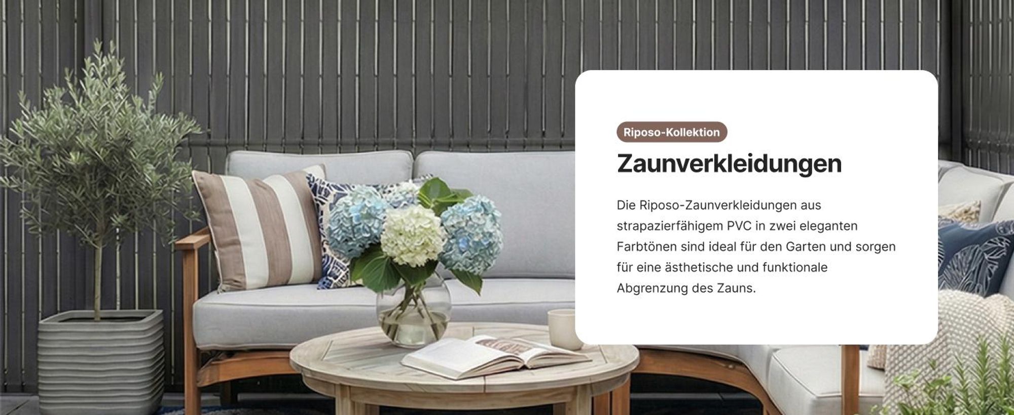 Sichtschutz Garten Kunststoff, PVC, Mazovia 153x250 cm Grau, Wetterfest und UV-beständig, Ganzjähre Modern Sichtschutz für Gartenzaun, Sturmfest Zaun