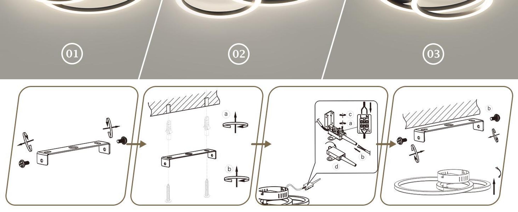 ZMH LED – lampa sufitowa 40 cm, 23 W, do kuchni, 4000 K, do salonu, z 2 pierścieniami, oświetlenie sufitowe do kuchni, sypialni i biura, czarna