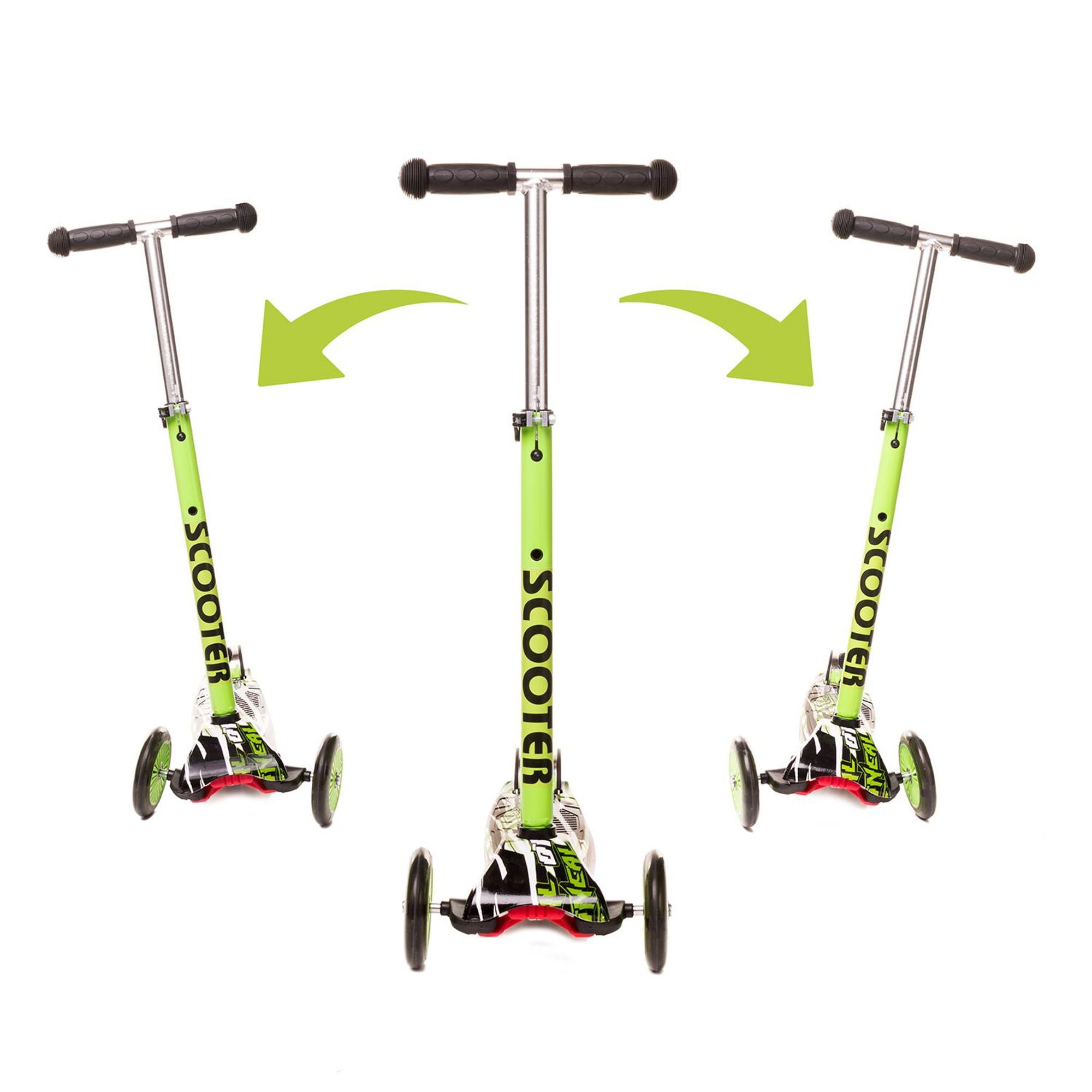 4Baby | KinderRoller - Kinderscooter - Dreiradscooter - mit LED Räder, höhenverstellbar, klappbar, bis 50kg belastbar, ABEC-7 Lagern, ab 2 Jahre