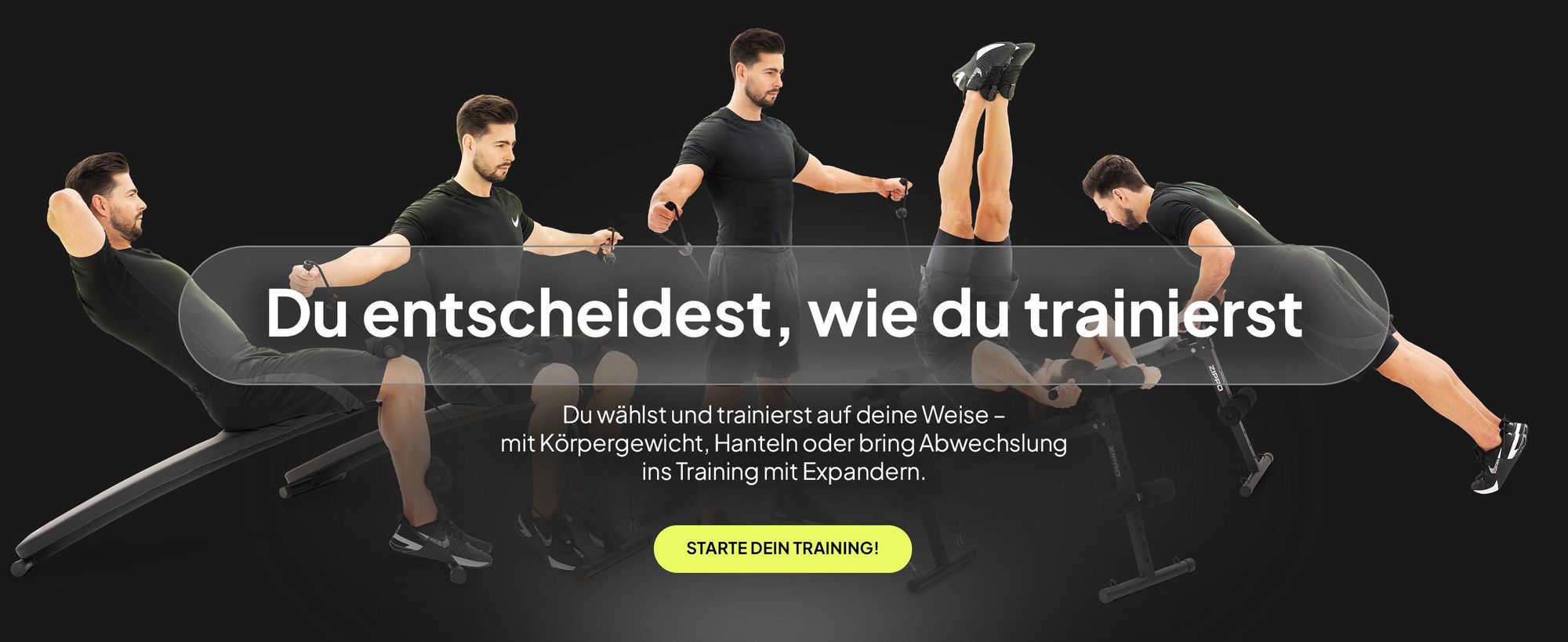 Zipro Schrägbank Slant – Klappbare Bauchtrainer Hantelbank mit Expandern Verstellbare Trainingsbank für Zuhause Negativbank für Sit-Ups Belastbar