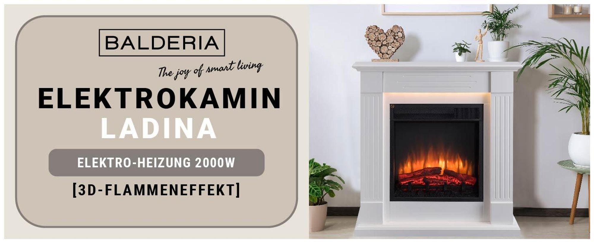 Elektrokamin BALDERIA Ladina - Standkamin - weiss