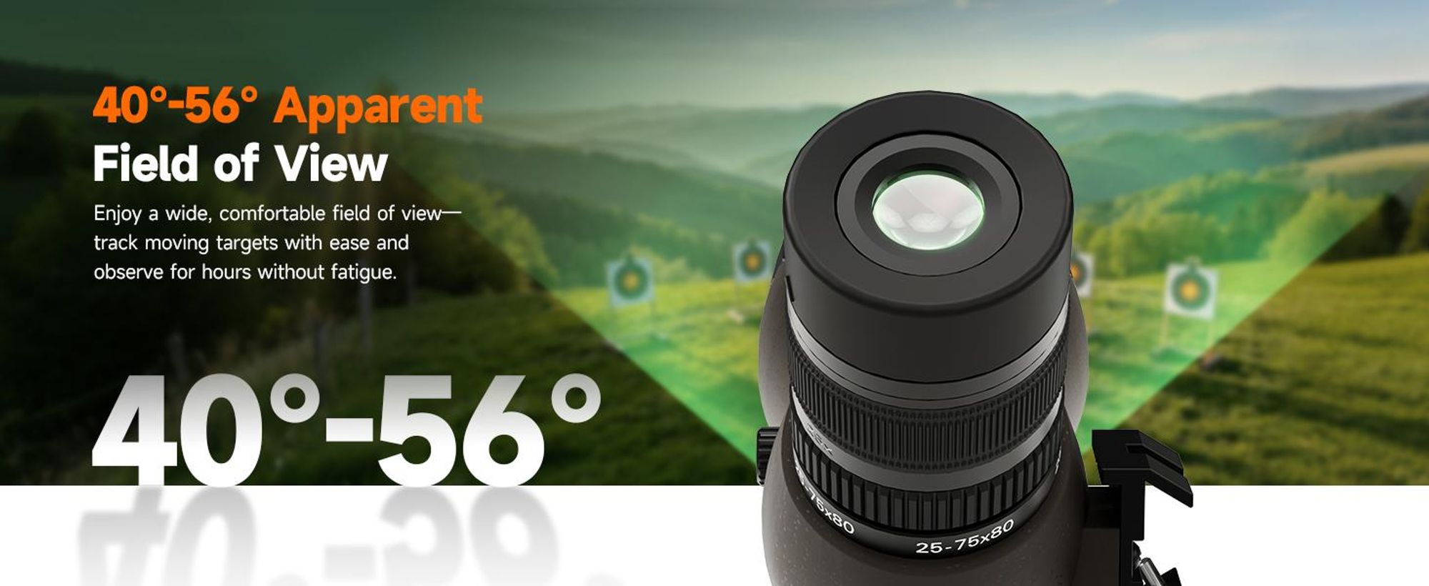 Svbony SV29 Spektiv, 25-75×80mm, 4-Glas 6-Linsen, mit Handyhalterung, verbesserte Version des SV13, für Sportschützen, Vogelbeobachtung
