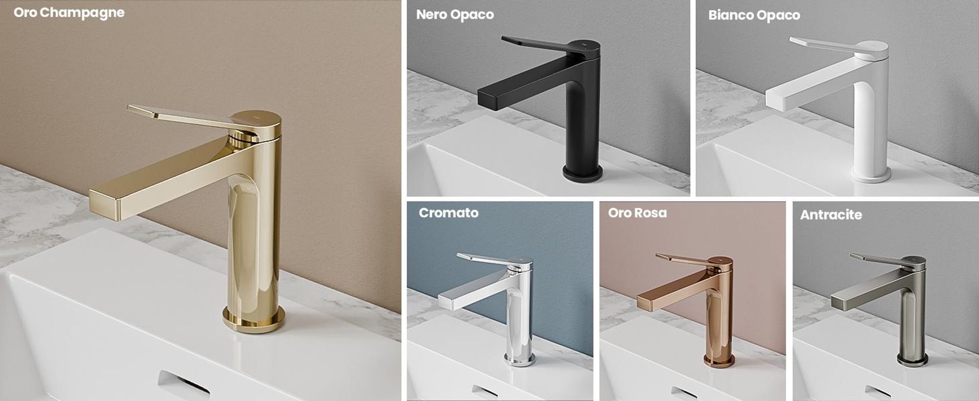 EMKE Rubinetto bagno oro champagne 195x173x46mm, ottone, cartuccia ceramica, miscelatore bagno, miscelatore lavabo, miscelatore lavabo