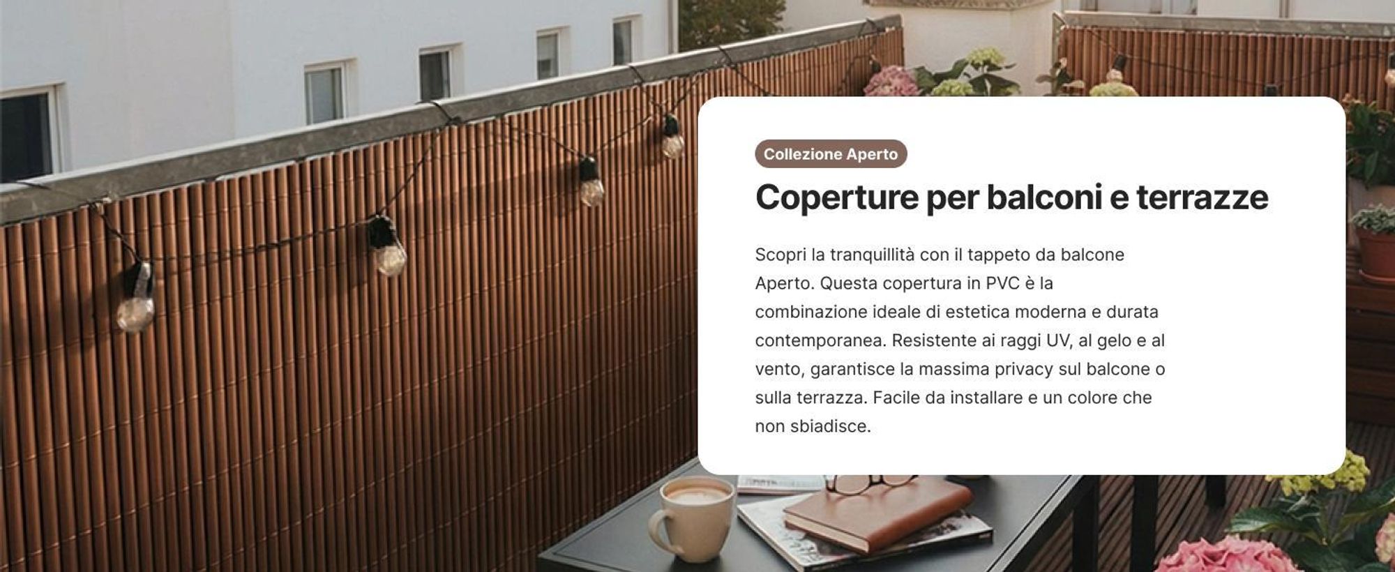 Schermo per balcone, terrazza e giardino, in PVC, Mazovia 100x300 cm, grigio, resistente al vento, agli agenti atmosferici e ai raggi UV, stuoia da esterno per tutto l'anno