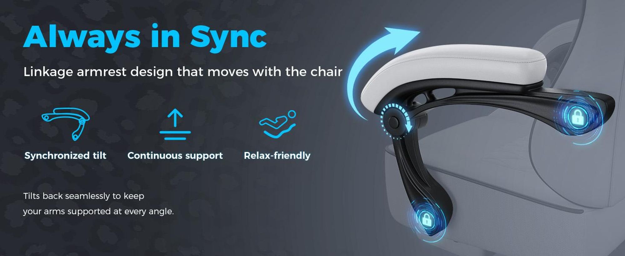 Herní židle GTPLAYER, kancelářská židle, ergonomická židle k počítači, otočná židle s nastavitelnou výškou, područky se synchronním mechanismem, bederní polštář, opěrka hlavy