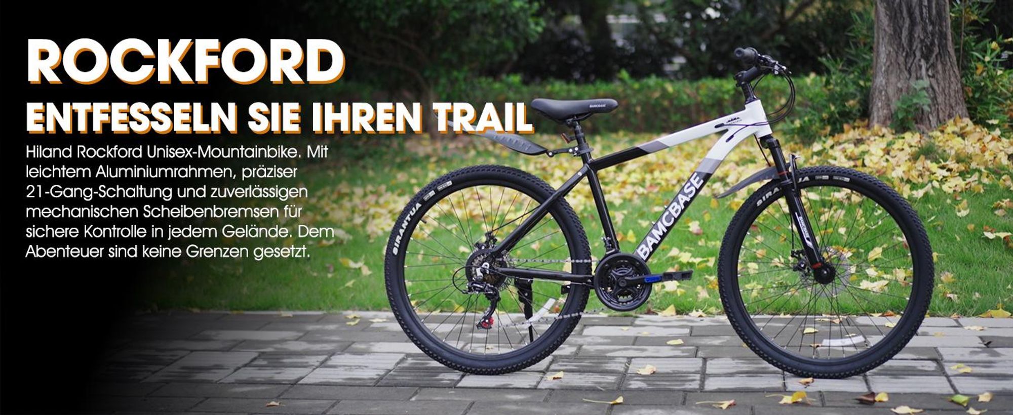 26/27,5 Zoll Alu-Mountainbike mit 21-Gang Getriebe, wetterfesten Scheibenbremsen, strapazierfähigen Reifen und Schutzbleche für Stadt, Trail und Hügel