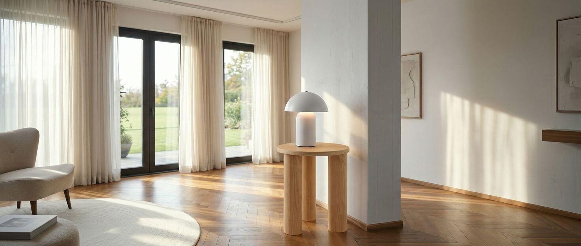 tectake® Beistelltisch Sisi, rund, Beine aus Massivholz