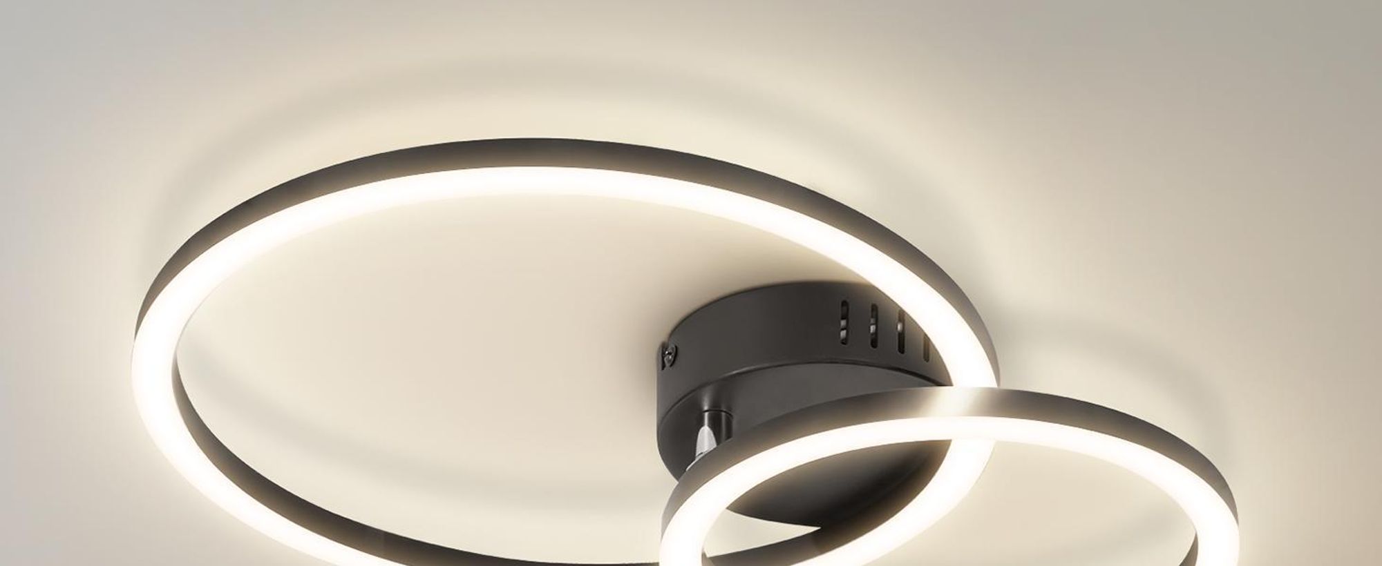 ZMH LED – lampa sufitowa 40 cm, 23 W, do kuchni, 4000 K, do salonu, z 2 pierścieniami, oświetlenie sufitowe do kuchni, sypialni i biura, czarna