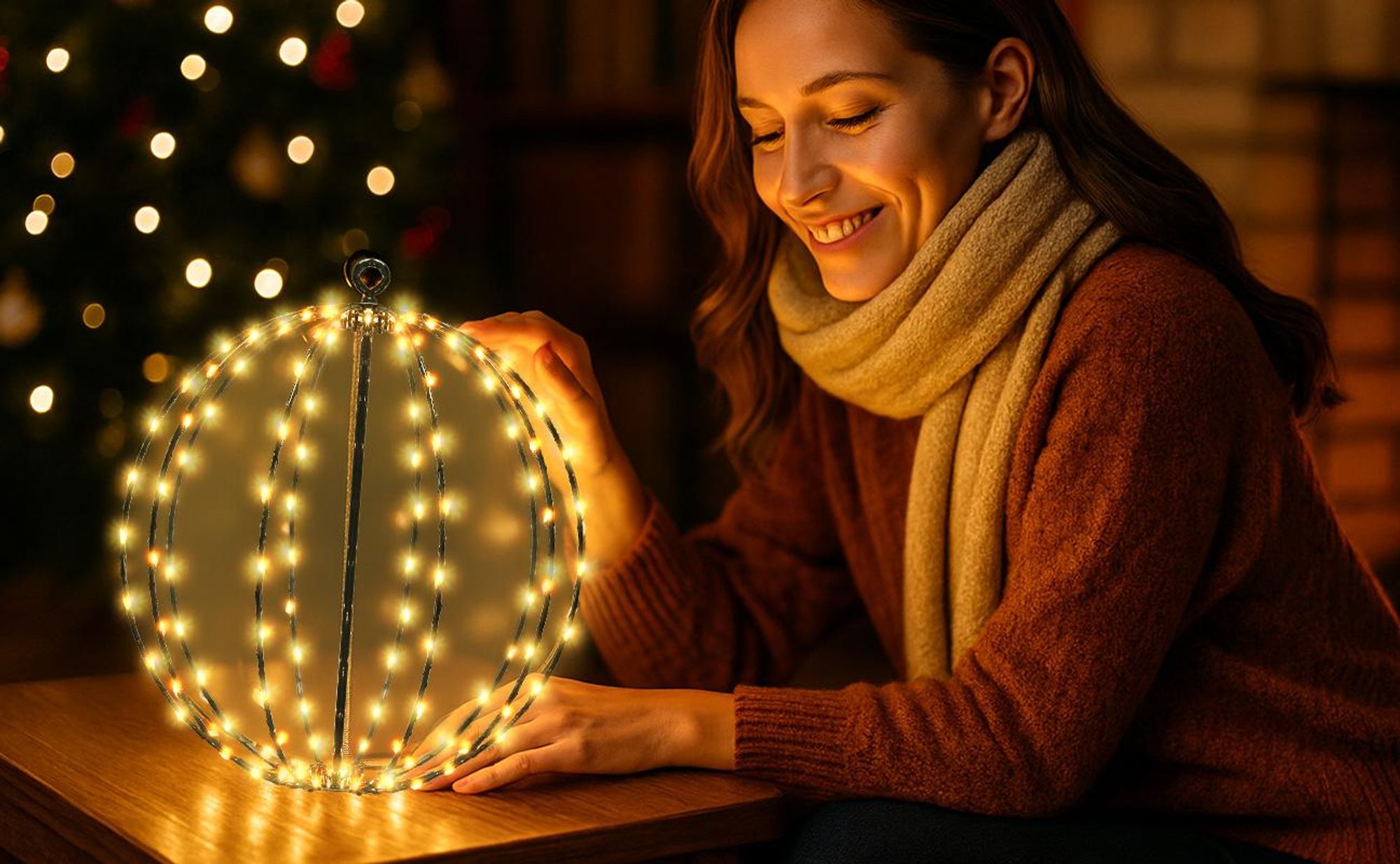 SALCAR LED Weihnachtsbeleuchtung Außen 120 LED Kugel Lichterkette Warmweiß