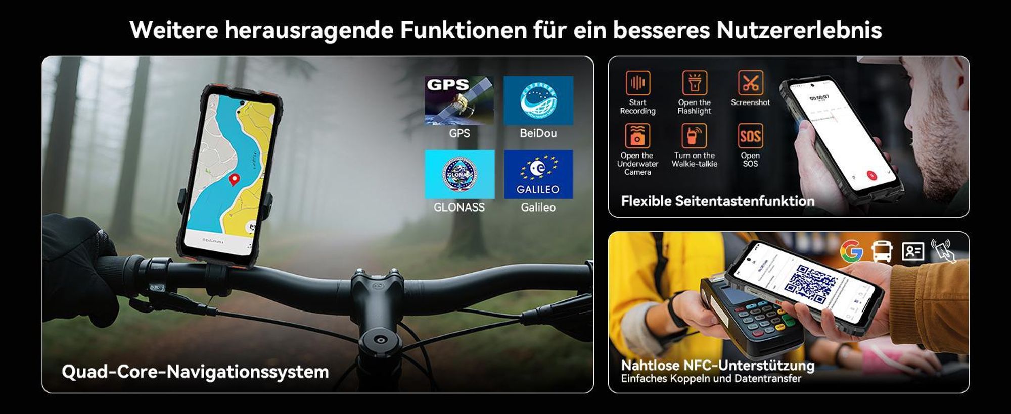 Blackview ROCK 3  Outdoor Smartphone Ohne Vertrag, 32+256GB, Android 16, 108MP, 6.78", 120Hz, 10000mAh,kabelloses Laden,Thermal Imaging, IP68/IP69K