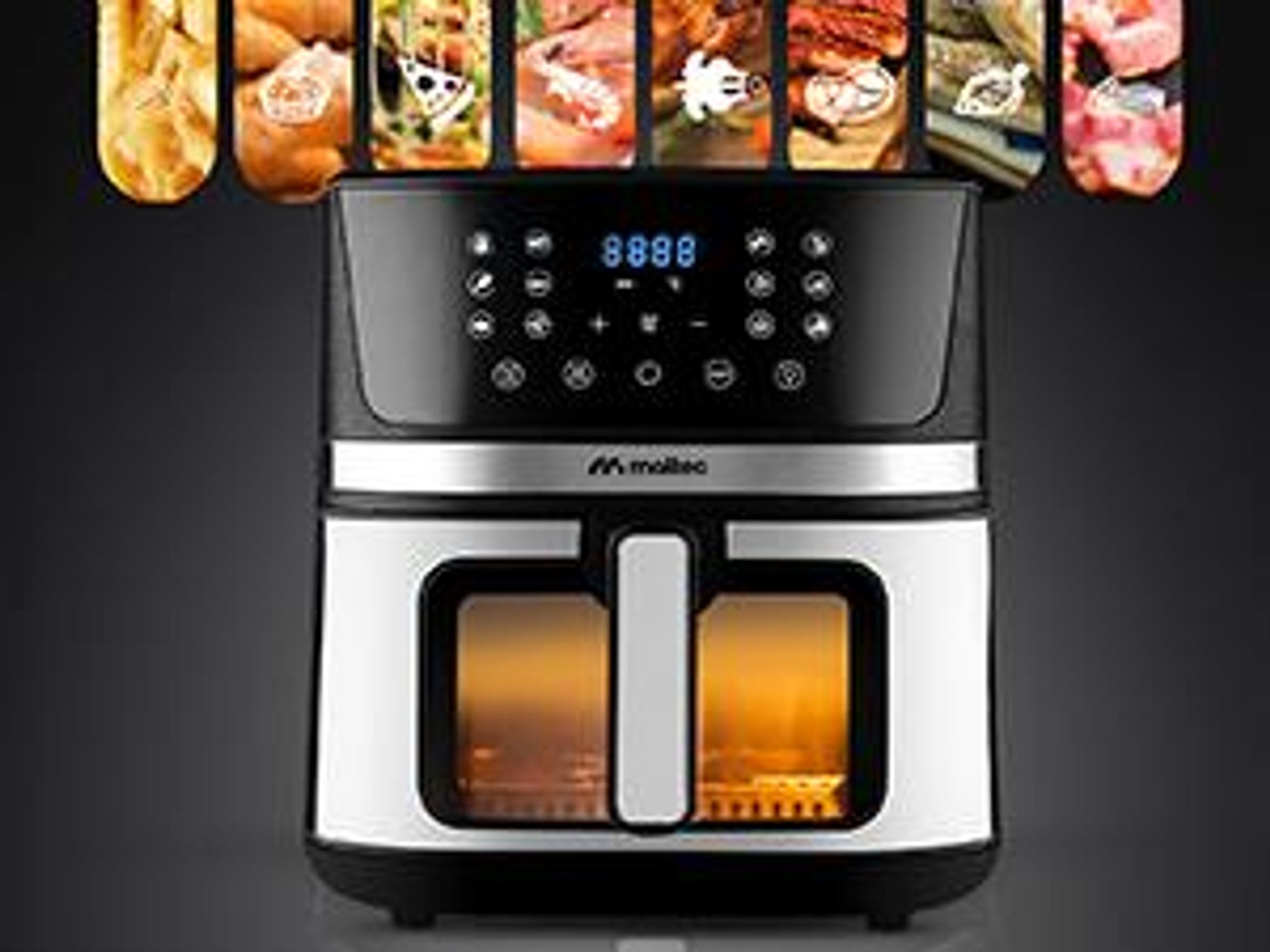 Frytkownica Beztłuszczowa Frytownica Air Fryer Duża 7l Mocna 1800W Okienko MalTec AirFryer1800W-7L