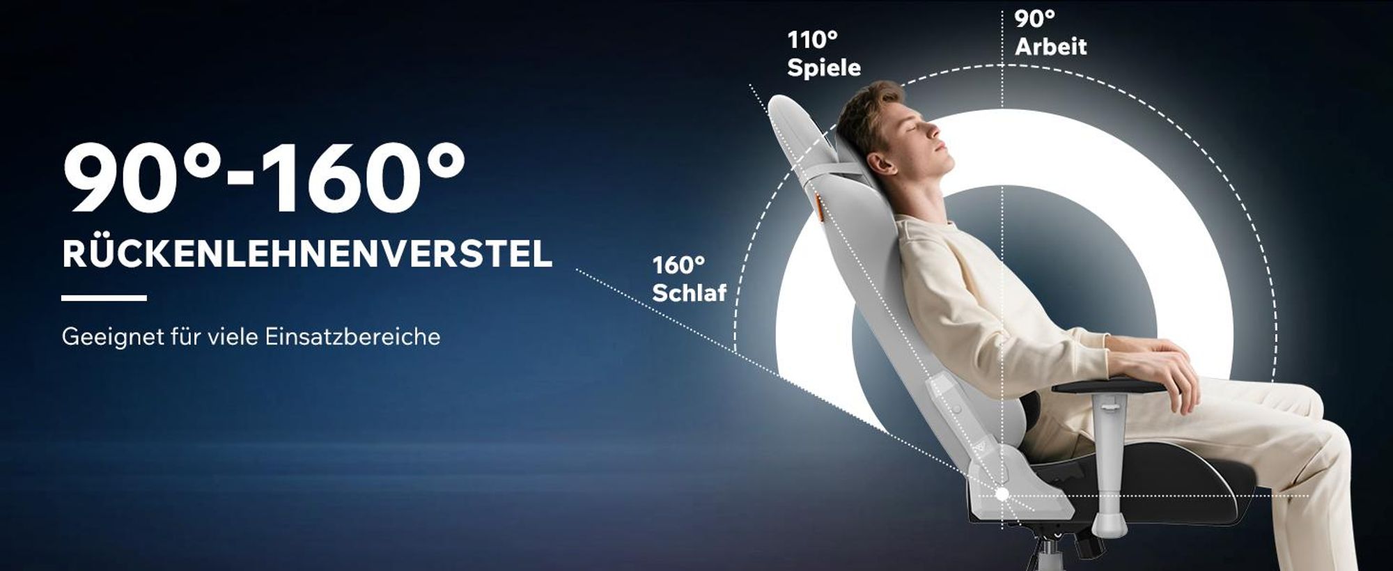 SENSE7 Spellcaster SENSHI Gaming Stuhl Weiß-Schwarz - Ergonomischer Bürostuhl Schreibtischstuhl Zockerstuhl 150 kg Chefsessel Kaltschaum