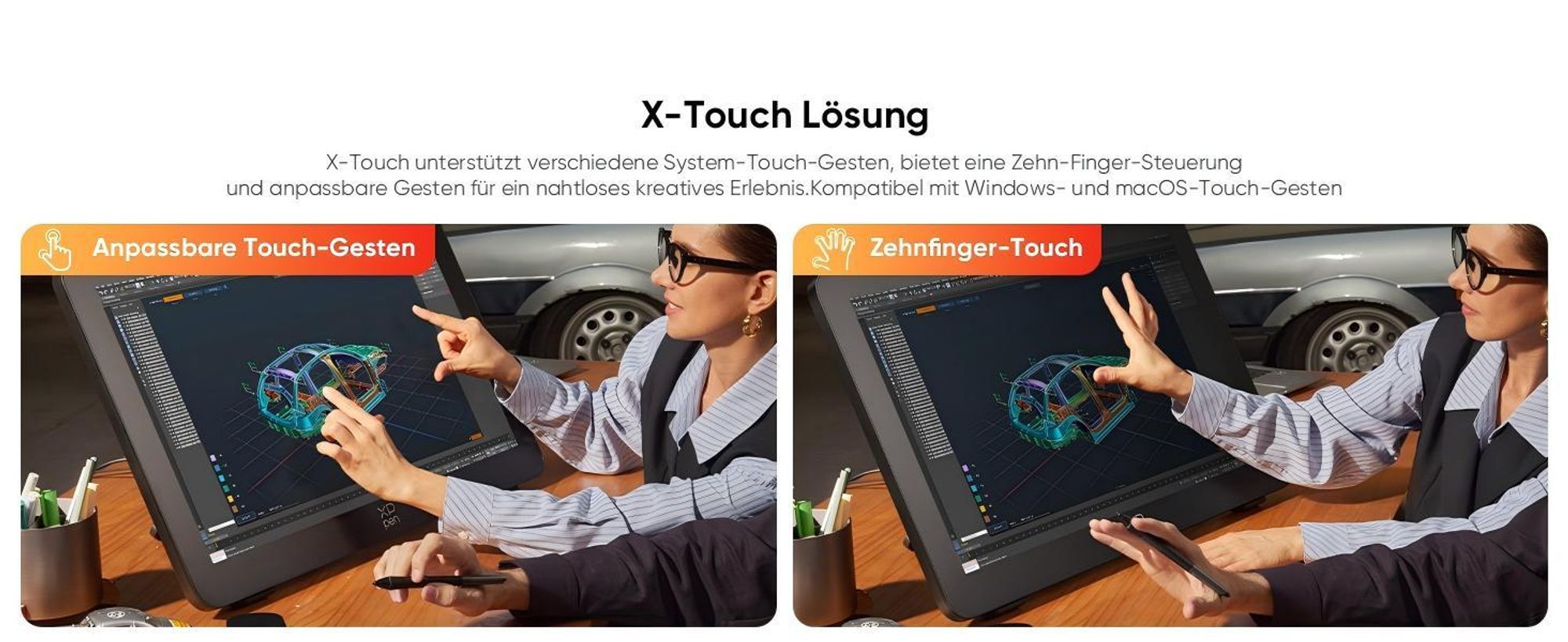 XPPen Artist Pro 27 (Gen 2) Grafikmonitor 26,9-Zoll 4K Grafiktablett mit 120Hz, Touchscreen & 99% Adobe RGB