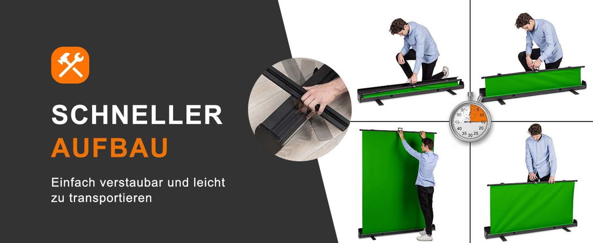 Walimex pro Roll-up Panel Hintergrund grün 210x220 1023209