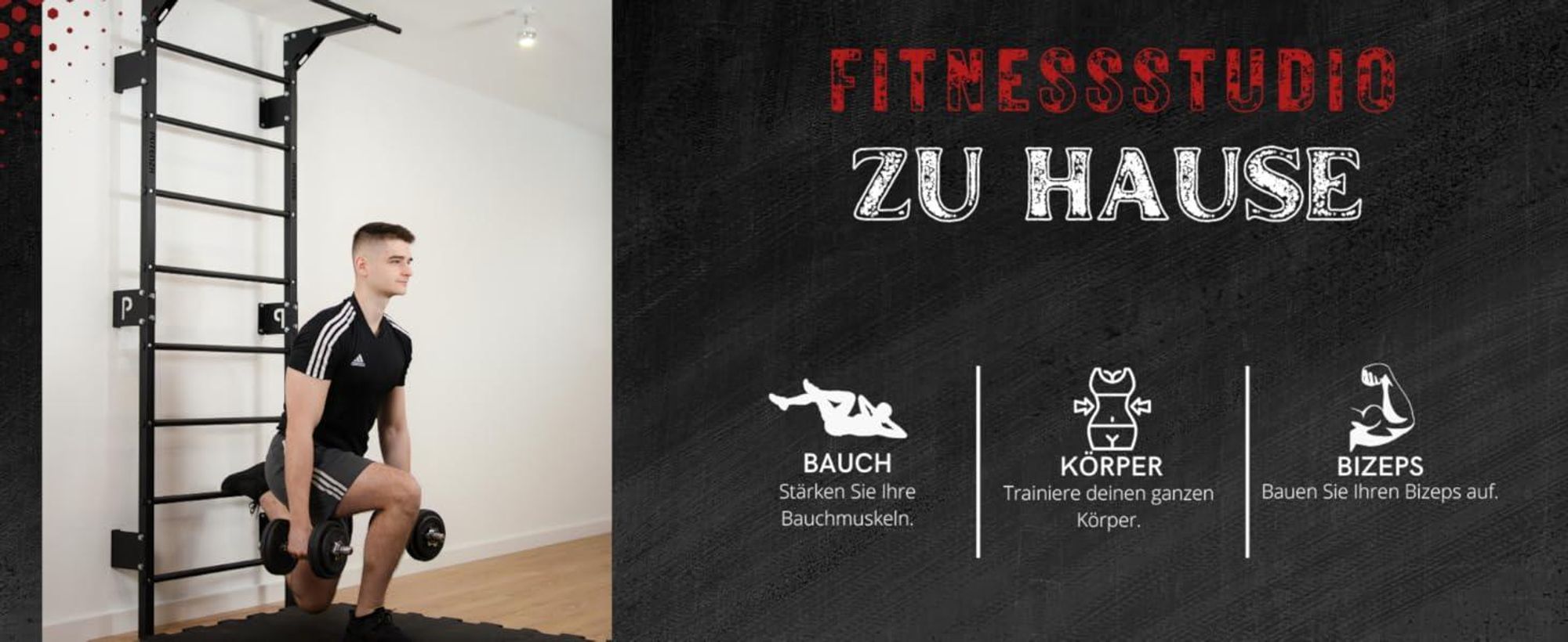 Sprossenwand mit Klimmzugstange Pull Up Bar Turngeräte Fitness Turnwand Klettergerüst bis 250kg Kletterwand Gym Sportgerät für Erwachsene Heim Turnhalle