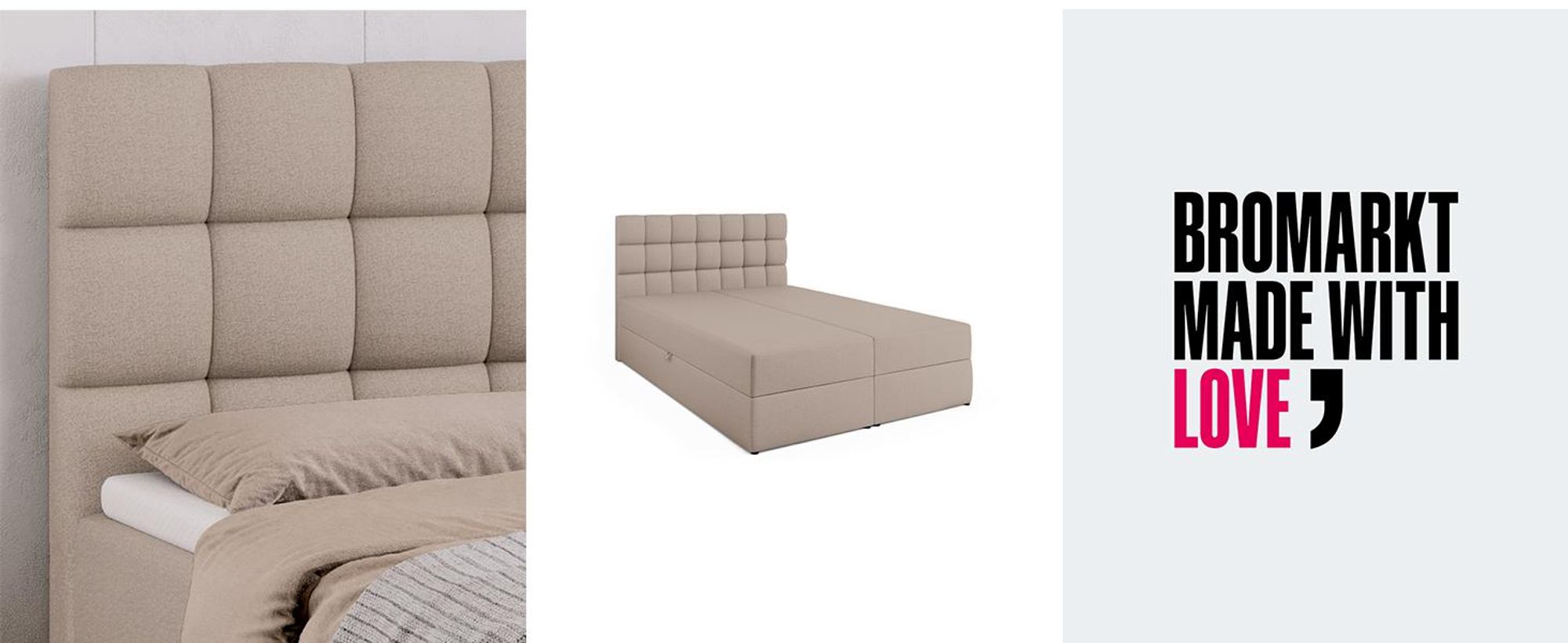 BroMARKT Boxspringbett DAKOTA mit 2 Bettkasten, Bonell-Matratze, Polsterbett, Bett (Grau, Inari 91, 140 x 200 cm)