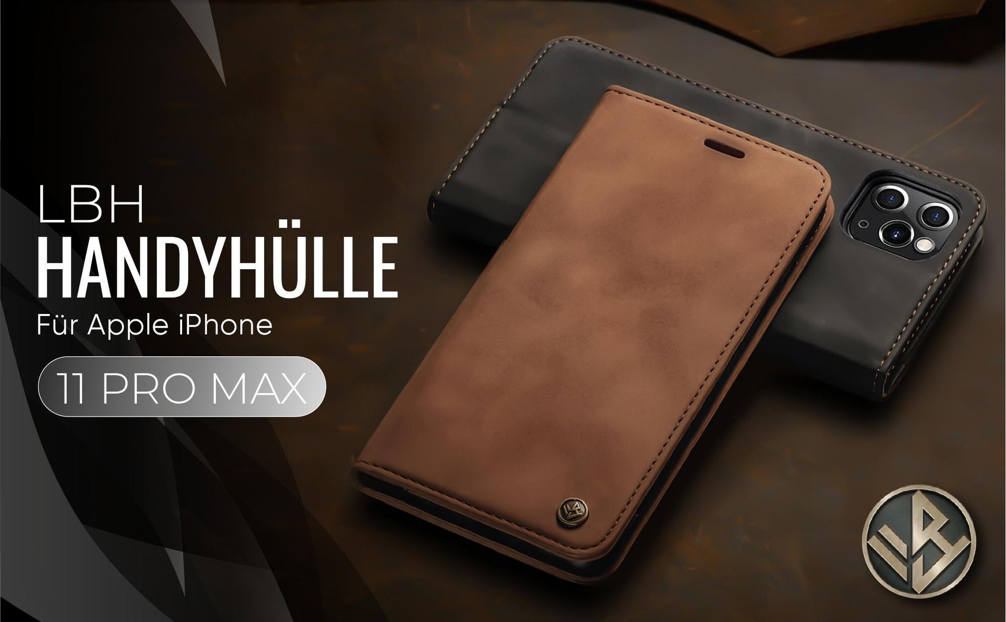 Hochwertige Klapphülle für Apple iPhone 11 Pro Max im klassischen Design