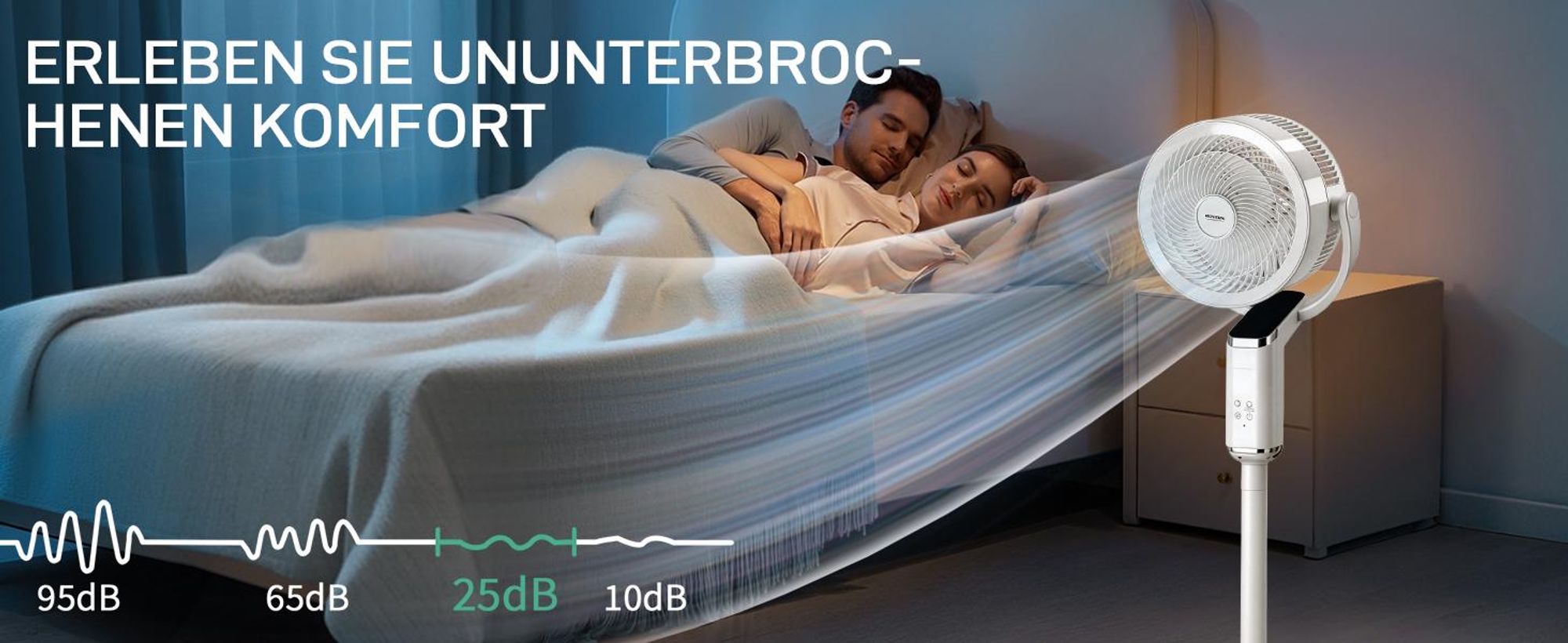 Luftzirkulationsventilator (40 W) — 3-in-1-Design | 8 Windstufen | 3 Modi | Touch- & Fernbedienung