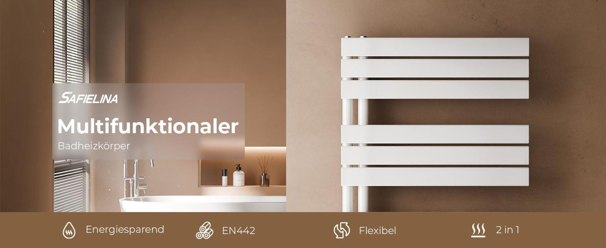 S'AFIELINA  762x400mm Design Badheizkörper Handtuchheizkörper Weiß Flach Paneel Seitenanschlusss Heizkörper für Bad Handtuchtrockner 342 Watt