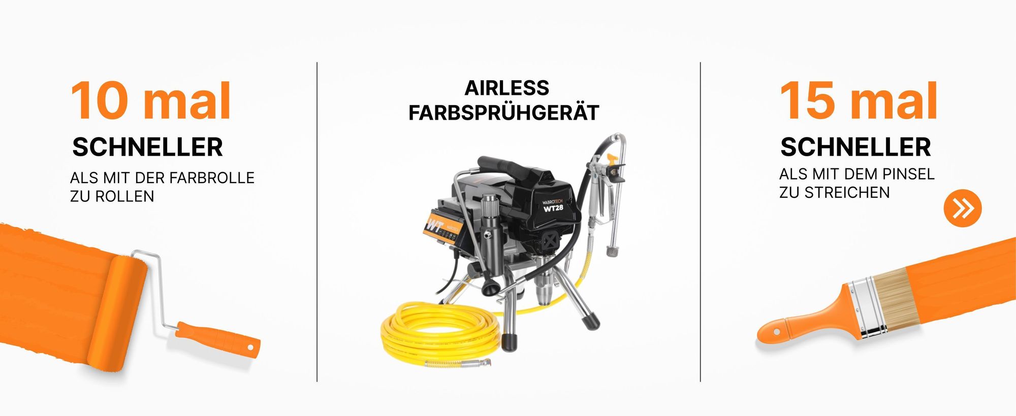 Airlessgerät Farbspritzgerät Farbsprühsystem 2200W, 200 bar, 2,8 L/min, Farbspritzsystem WT28
