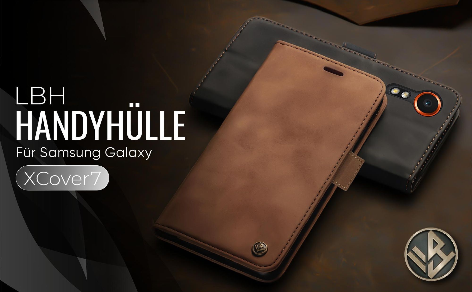Hochwertige Klapphülle für Samsung Galaxy Xcover7 im klassischen Design