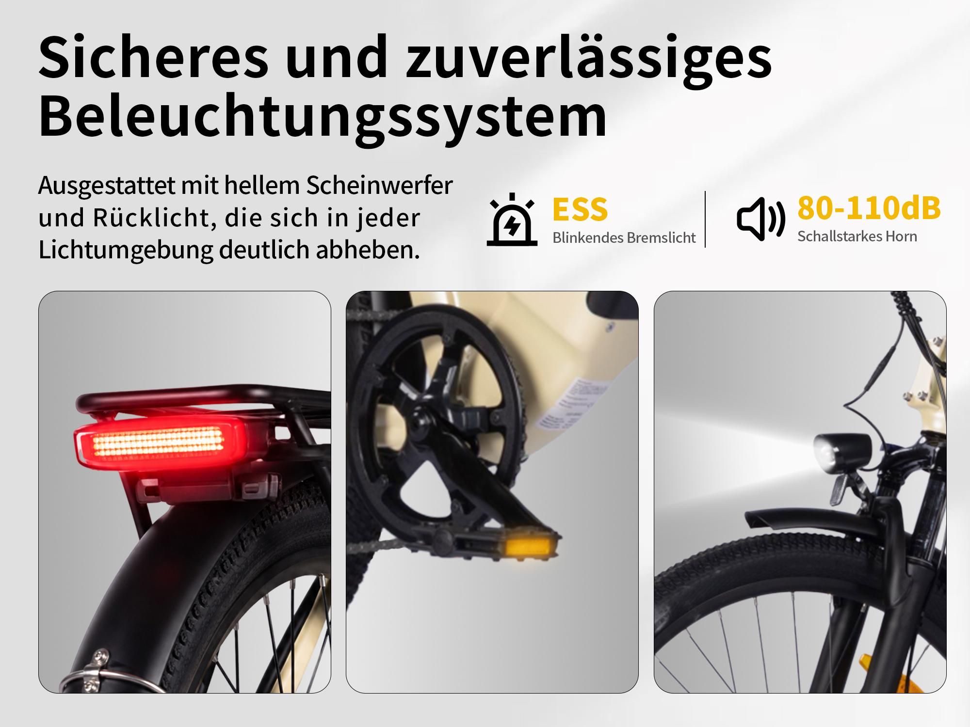 Otium3 E-Bike Elektrofahrrad 26 Zoll Citybike Tiefeinsteiger Damen Herren, 36V 18,2Ah Akku, 120 km, 250W, 25 km/h, Shimano 7-Gang, Scheibenbremsen