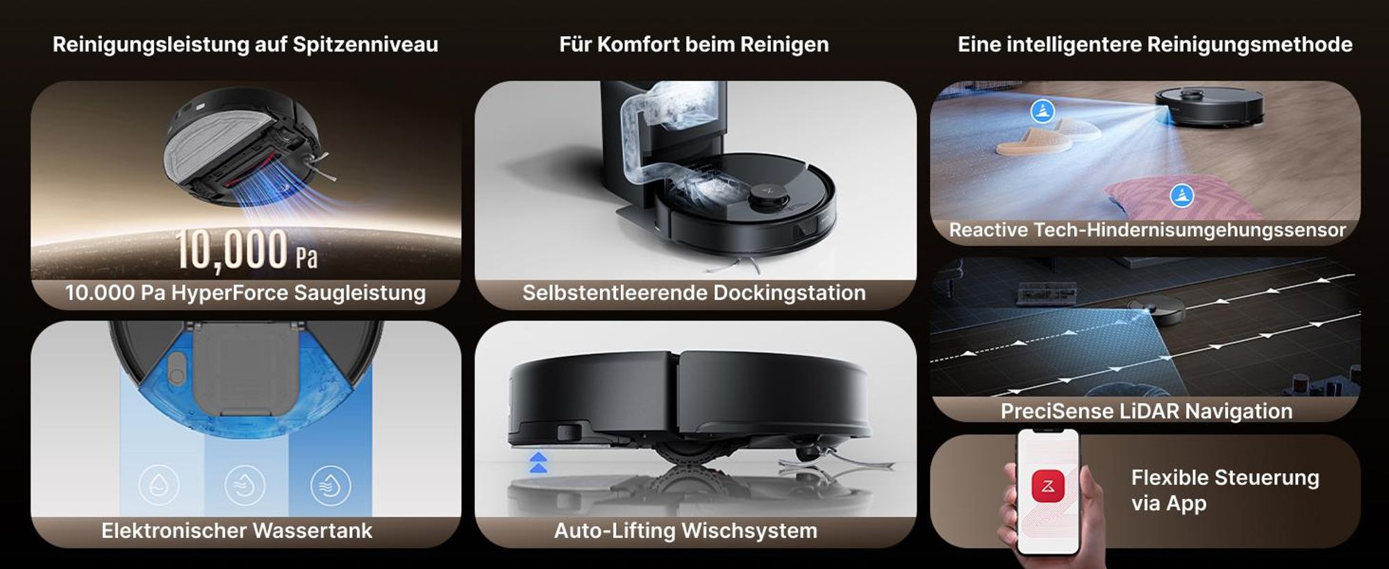 Roborock Q10 PF+ Staubsauger Roboter 10000 Pa (Upgrade von Q8 max+), Dual Anti-Tangle-System, Auto-Entleerungsstation für 7 Wochen, Schwarz