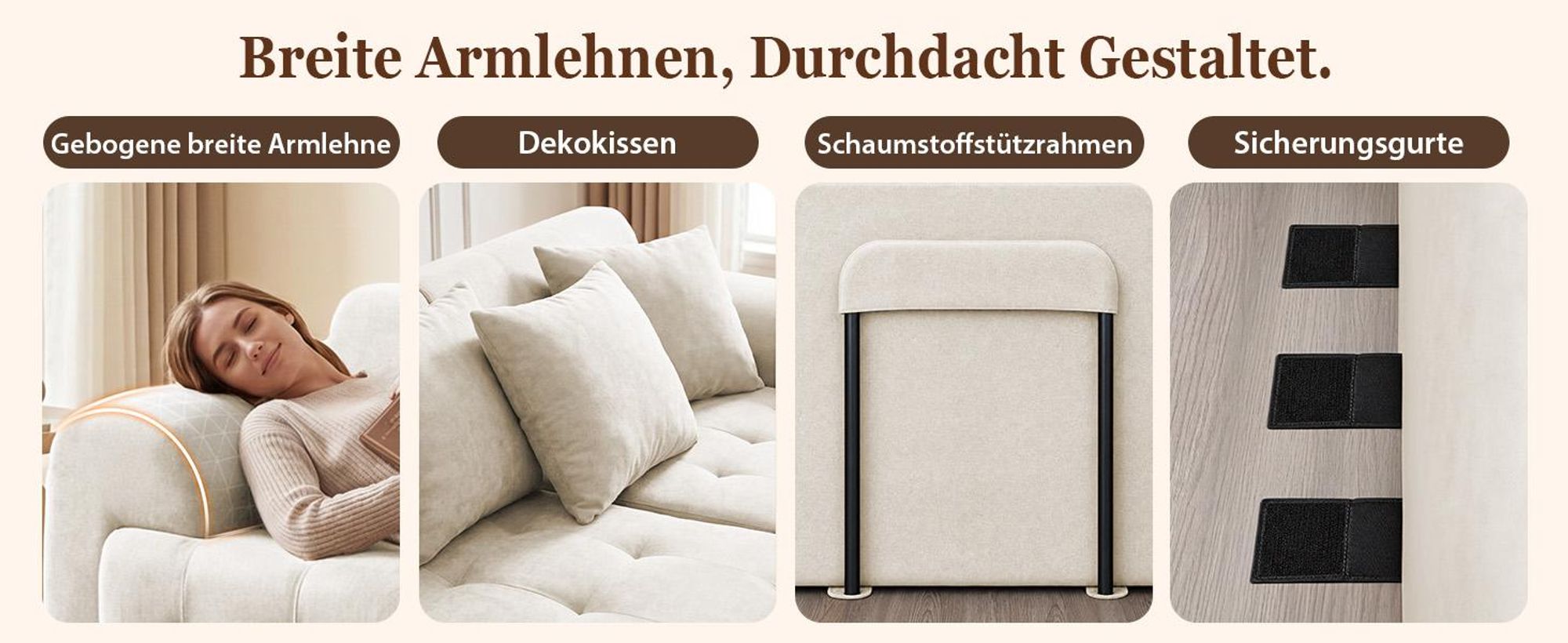 COMHOMA Ecksofa, 245 x 60 x 40 cm, Modulares Sofa mit Schlaffunktion, Schlafsofa, L Form Couch für Wohnzimmer, vakuumverpackt, Flexibel kombinierbar