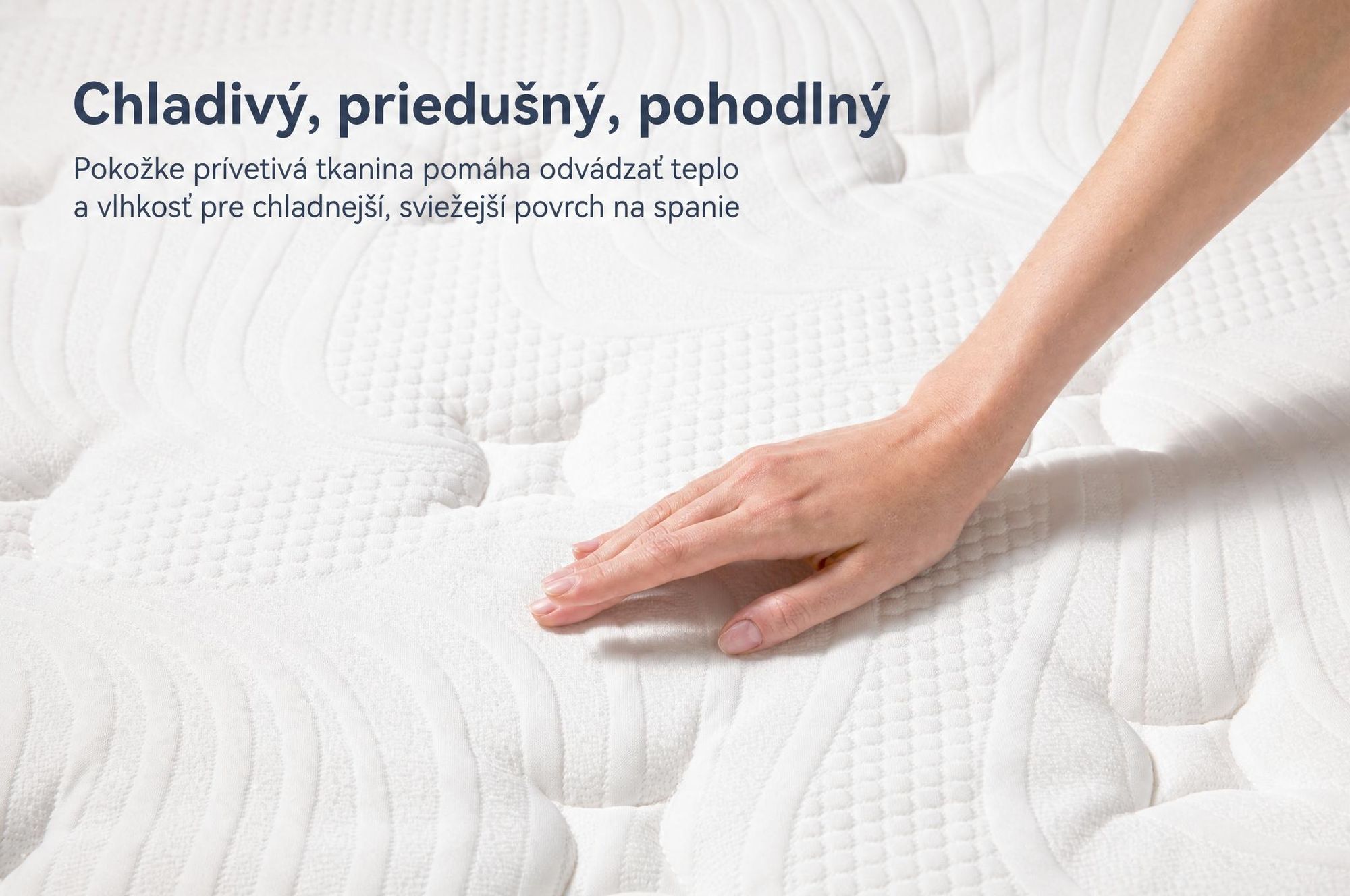 Matrac 90x200 cm, výška 26 cm, s integrovaným topperom, 7-zónový kapsičkový pružinový matrac, tvrdosť H3/H4.