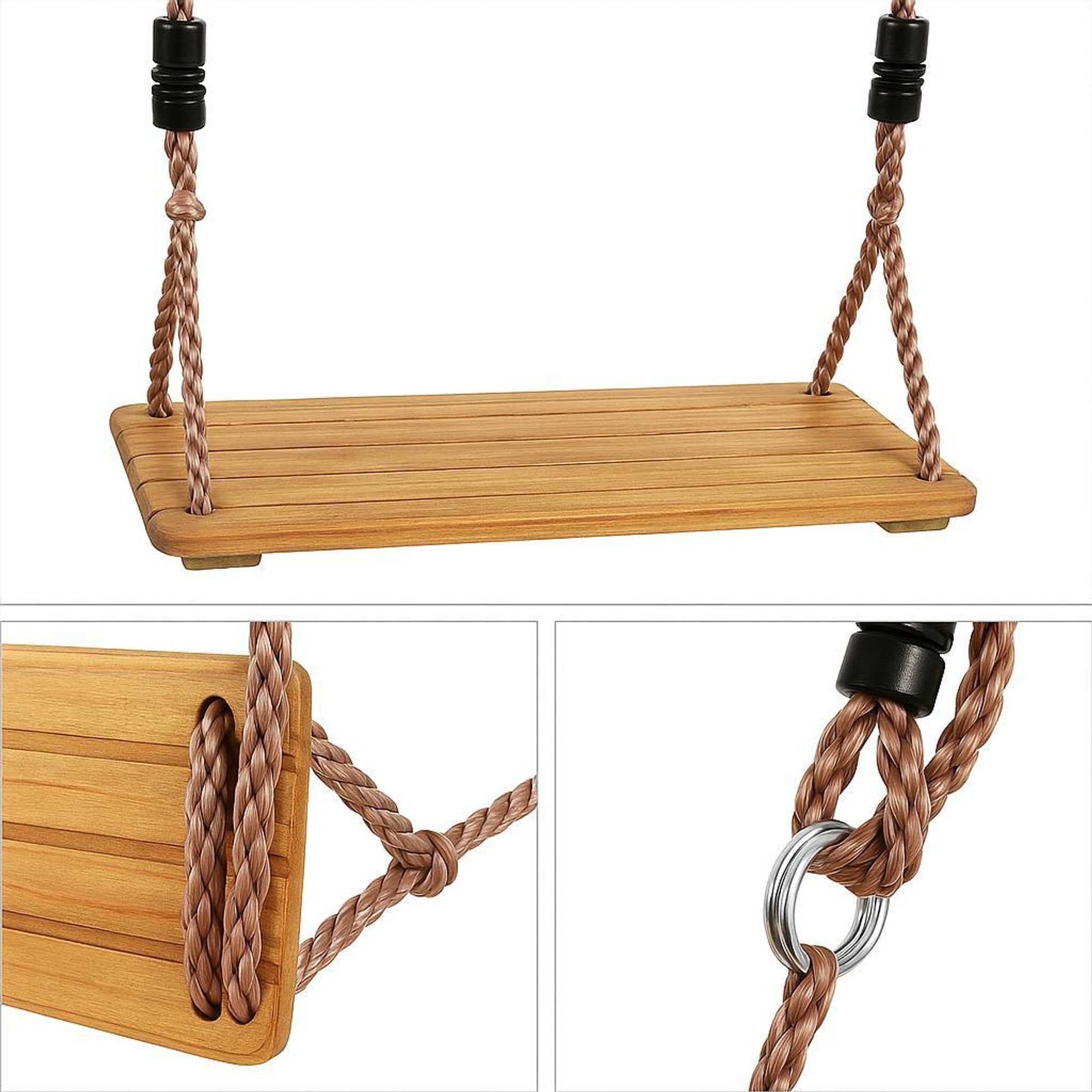 Gartenschaukel Holz Kinder - 40x16 Holzschaukel - Schaukel für Garten Spielhaus Schaukel Baumschaukel - Garten Brettschaukel - Indoor/Outdoor