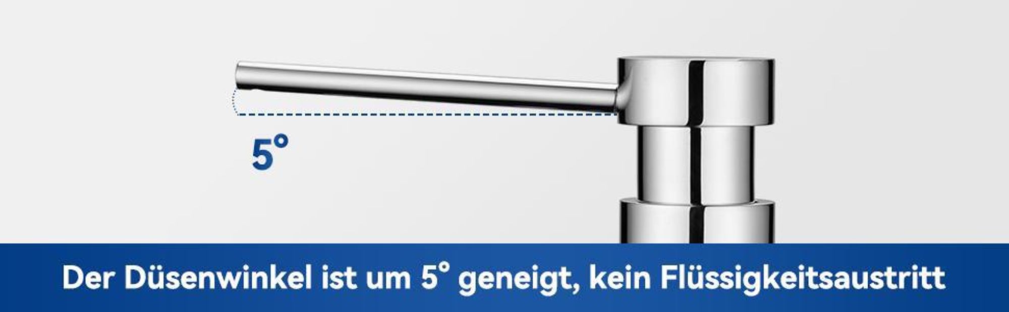 CECIPA 300ML Seifenspender Küche Einbau,Küchenspüle Chrom SpülmittelSpender，360° Rotation Pump Spender,1,2 m Verlängerungsschlauch