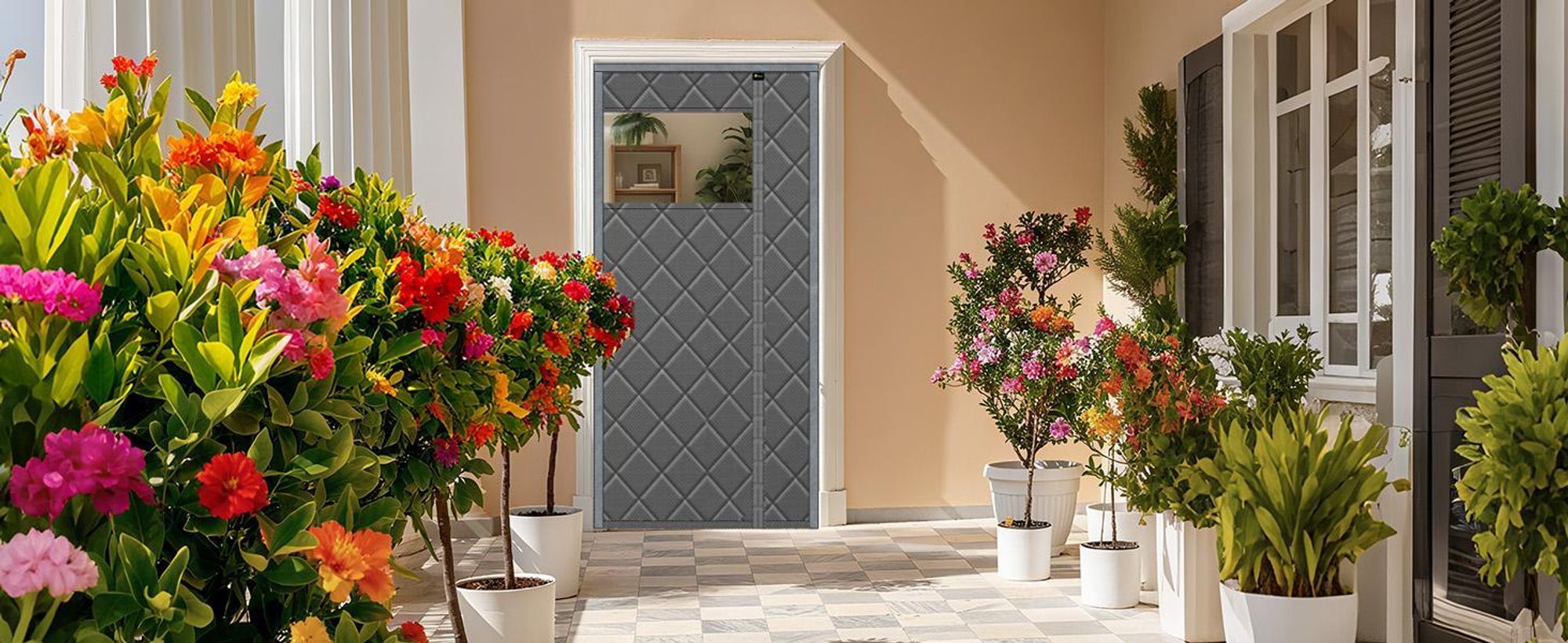 Thermovorhang magnetisch Türvorhang Kälteschutz winddicht seitliches Öffnen,Wärmeschutzvorhang, wärmeisolierend für Wohnzimmer & Balkon 90x210 cm