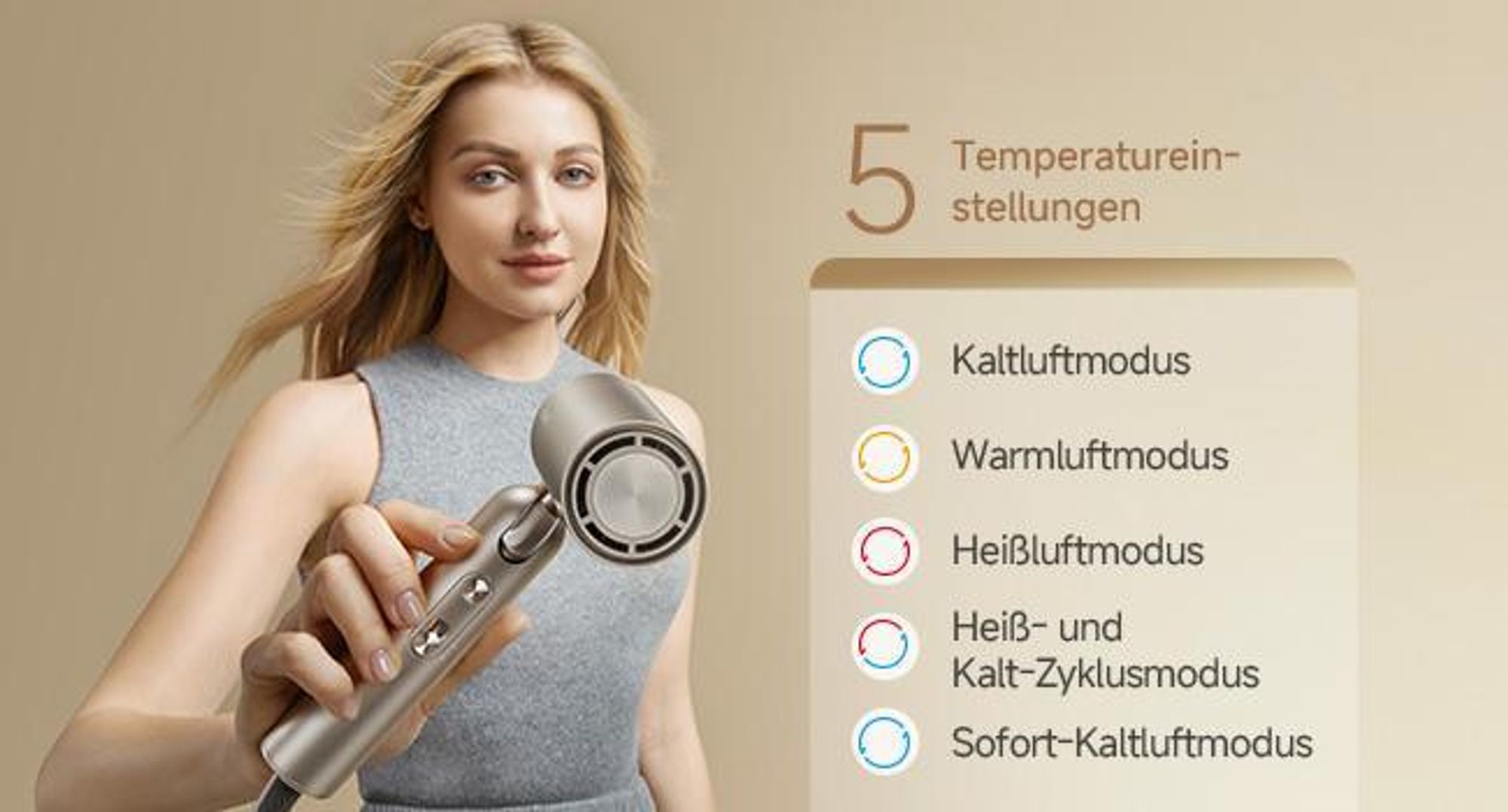 DREAME Pocket Pro Haartrockner,3 klappbare Formen,300g,110K U/min Motor,300M negative Ionen/cm³,konstant 57°C,40s NTC-Trocknung,2026 Neue Version,Gold