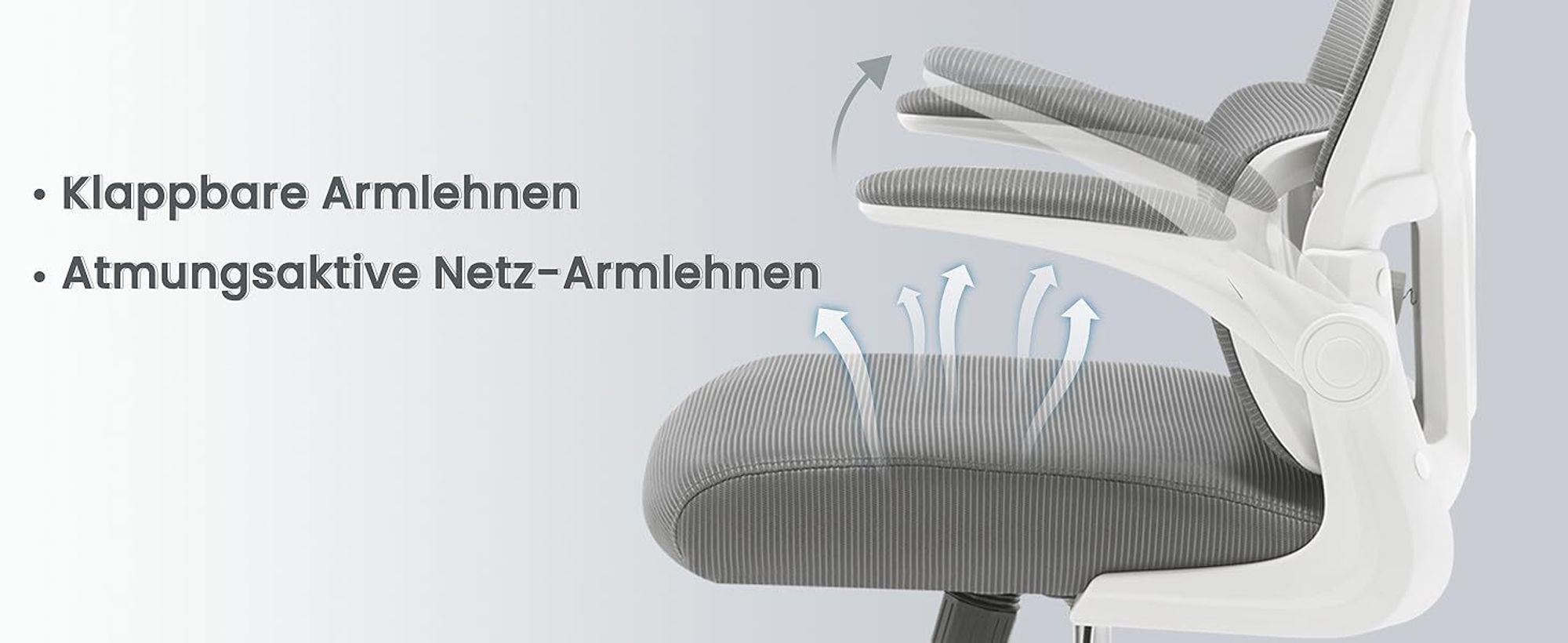 WOLTU Bürostuhl ergonomisch, Schreibtischstuhl Netzstoff, höhenverstellbar : Schwarz Farbe: Schwarz