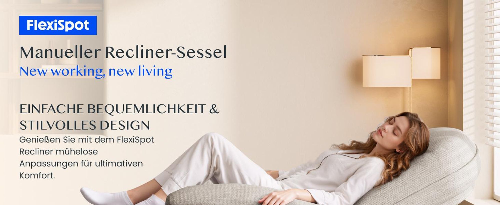 FLEXISPOT XC6 Oval Relaxsessel mit Decke, 360° drehbarer Fernsehsessel mit Liegefunktion, Rückenlehne & Fußstütze separat verstellbar, Beige