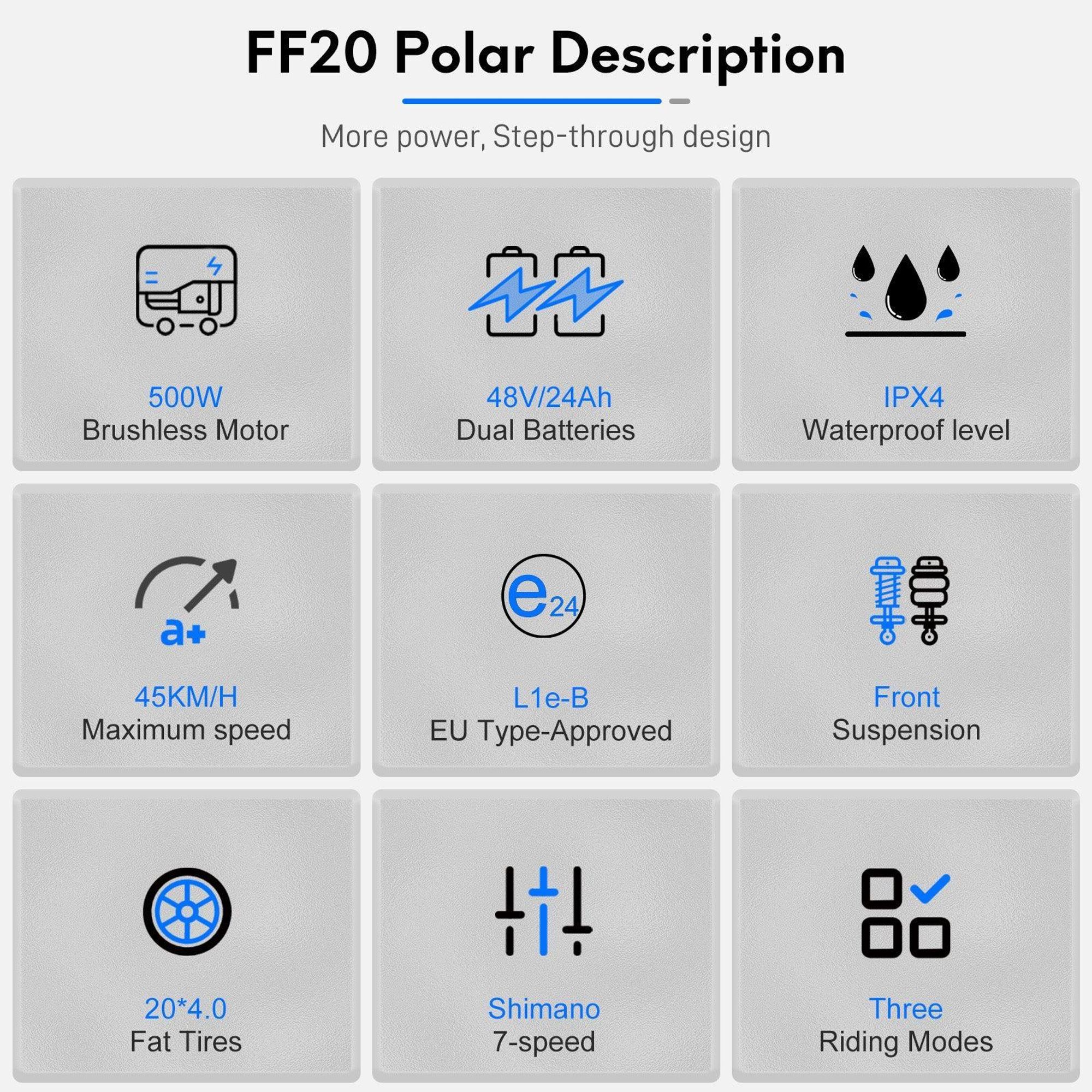 Rower Elektryczny FAFREES FF20 Polar - Bateria 48V24Ah 20 Cali Kołami Mechaniczne Hamulce Tarczowe - Zielony