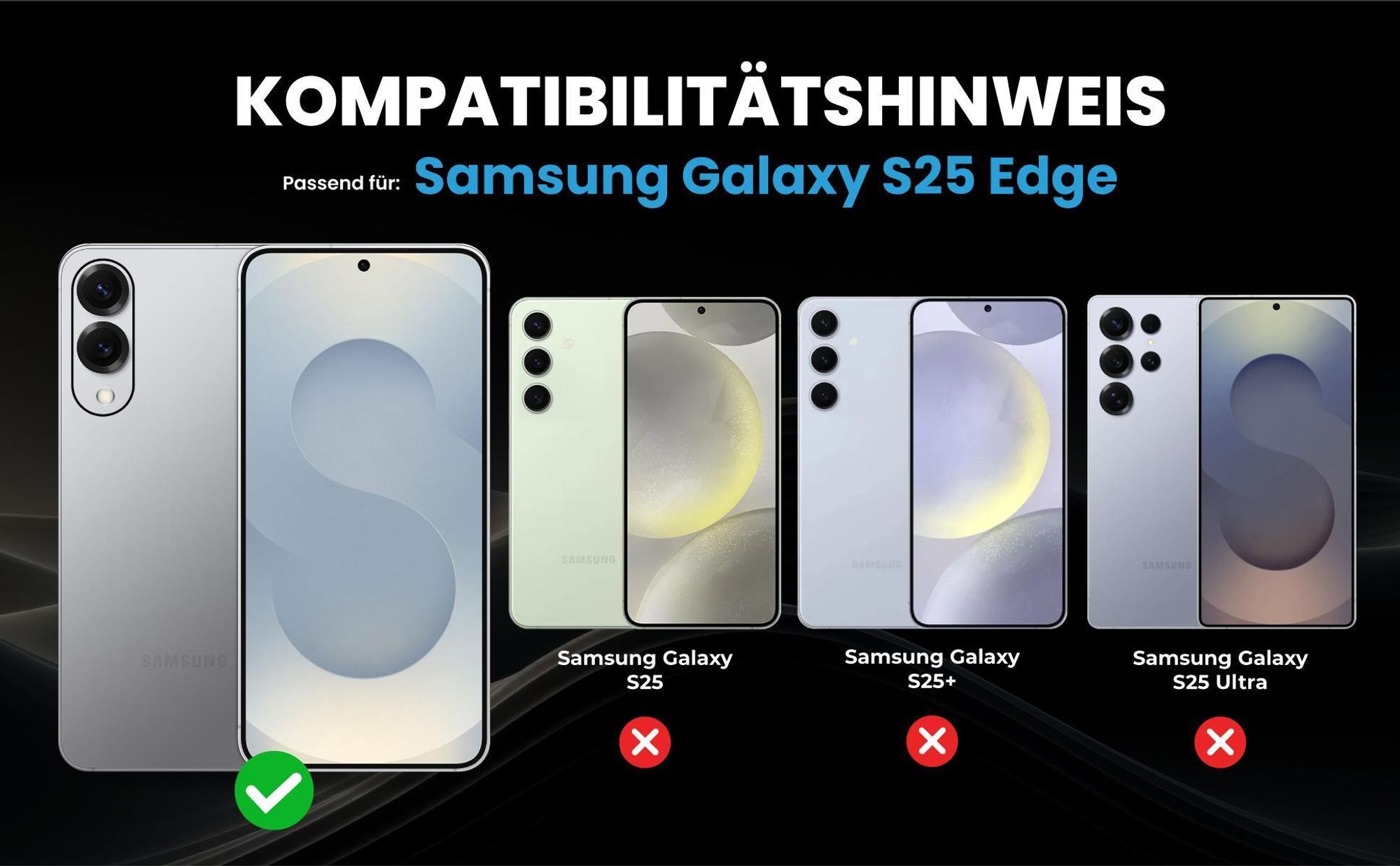 Kompatibilitätshinweise Hülle für Samsung Galaxy S25 Edge