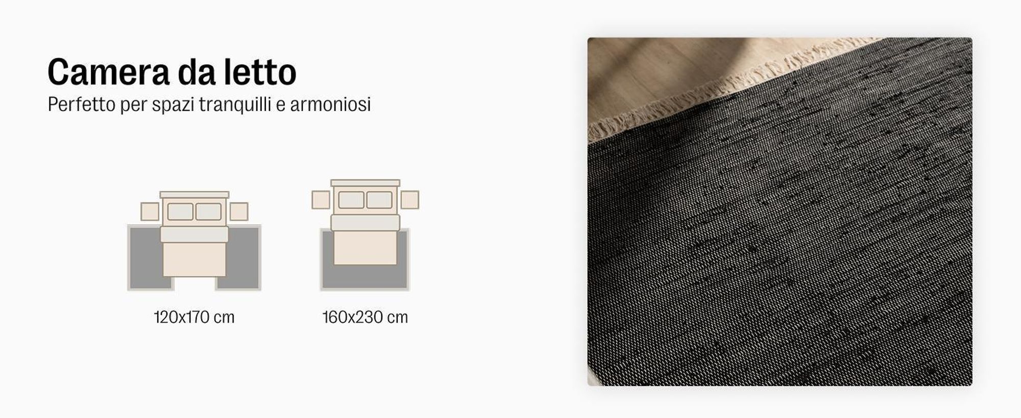 benuta tappeto in cotone Tom Nero/Bianco 80x250 cm passatoia scandinava per soggiorno cotone rettangolare