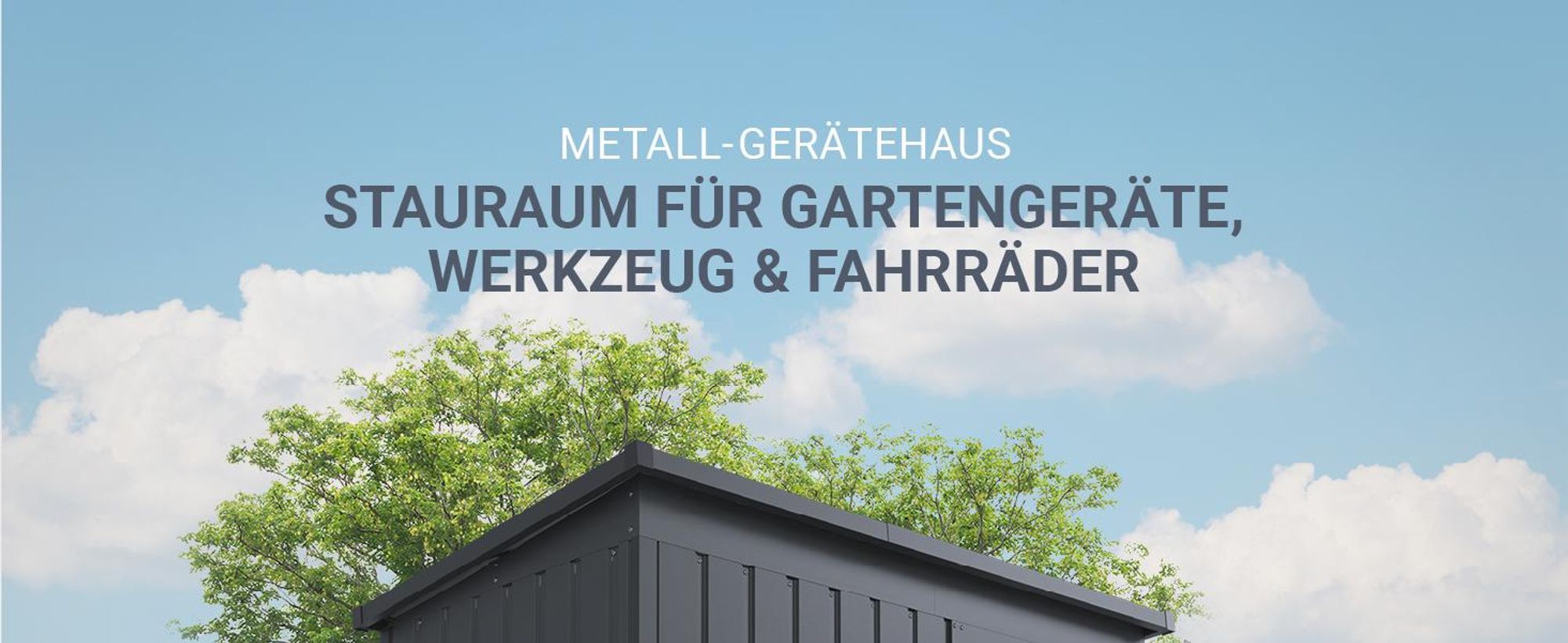 Juskys Metall Geräteschuppen S – Dunkelgrau, wetterfest mit Fundamentrahmen, Schiebetür & abschließbar