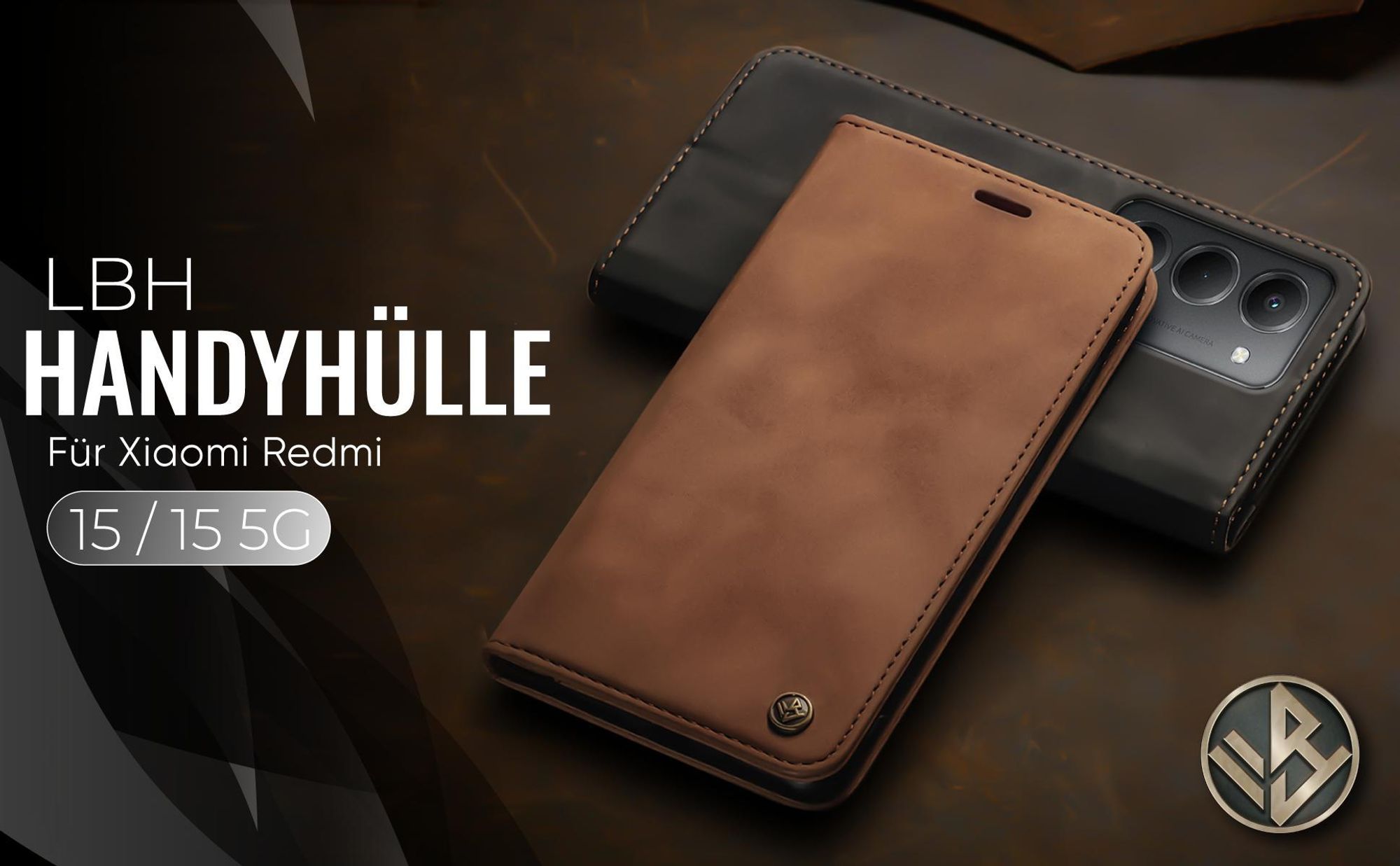 Hochwertige Klapphülle für Xiaomi Redmi 15 / 15 5G im klassischen Design