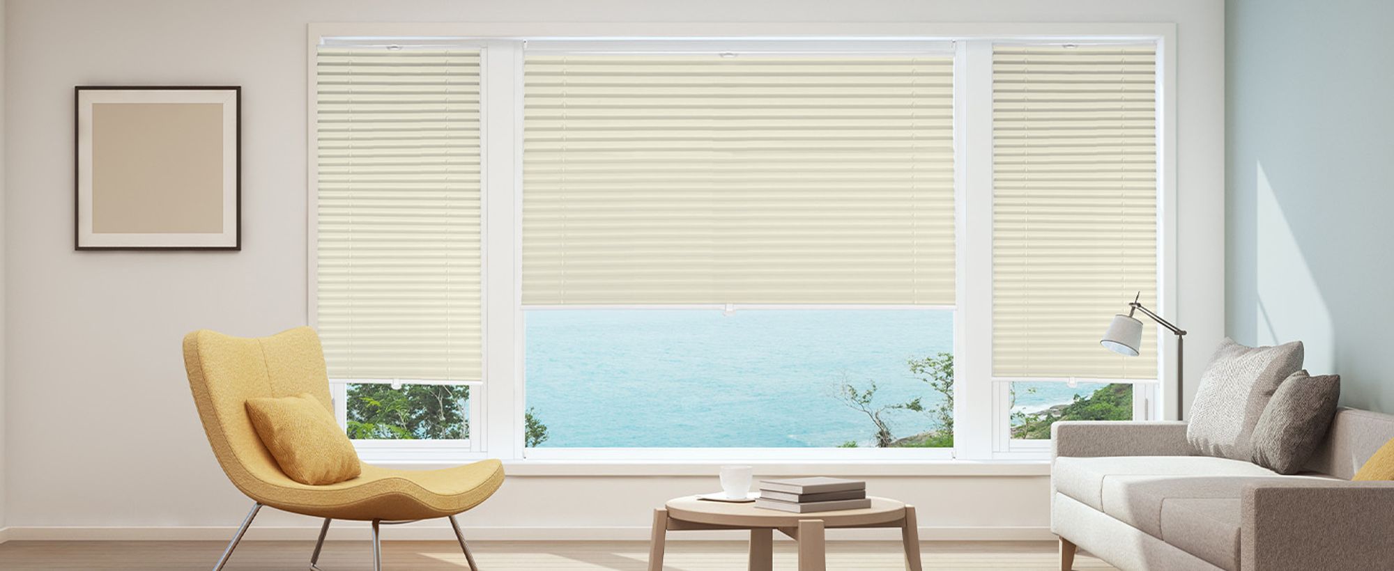 Plissee Klemmfix ohne Bohren 40x130cm Beige Sonnenschutzrollo Verspannt Blickdicht Lichtschutz Faltrollo Jalousie Rollos für Fenster und Tür