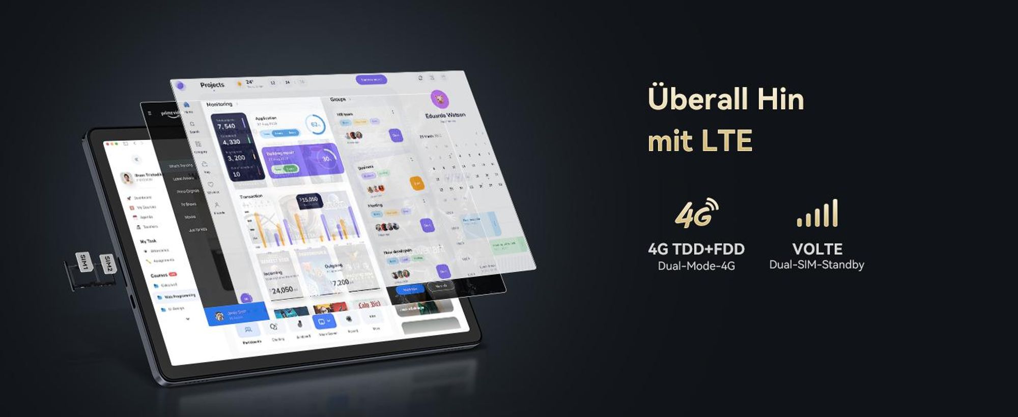 BESTTAB W90 11 Zoll Tablet Android 15, 256GB Speicherplatz, 1920x1200 Pixel, Android 15,  24(8+16) GB RAM, 5G WiFi, Bluetooth, 8000 mAh Akku,