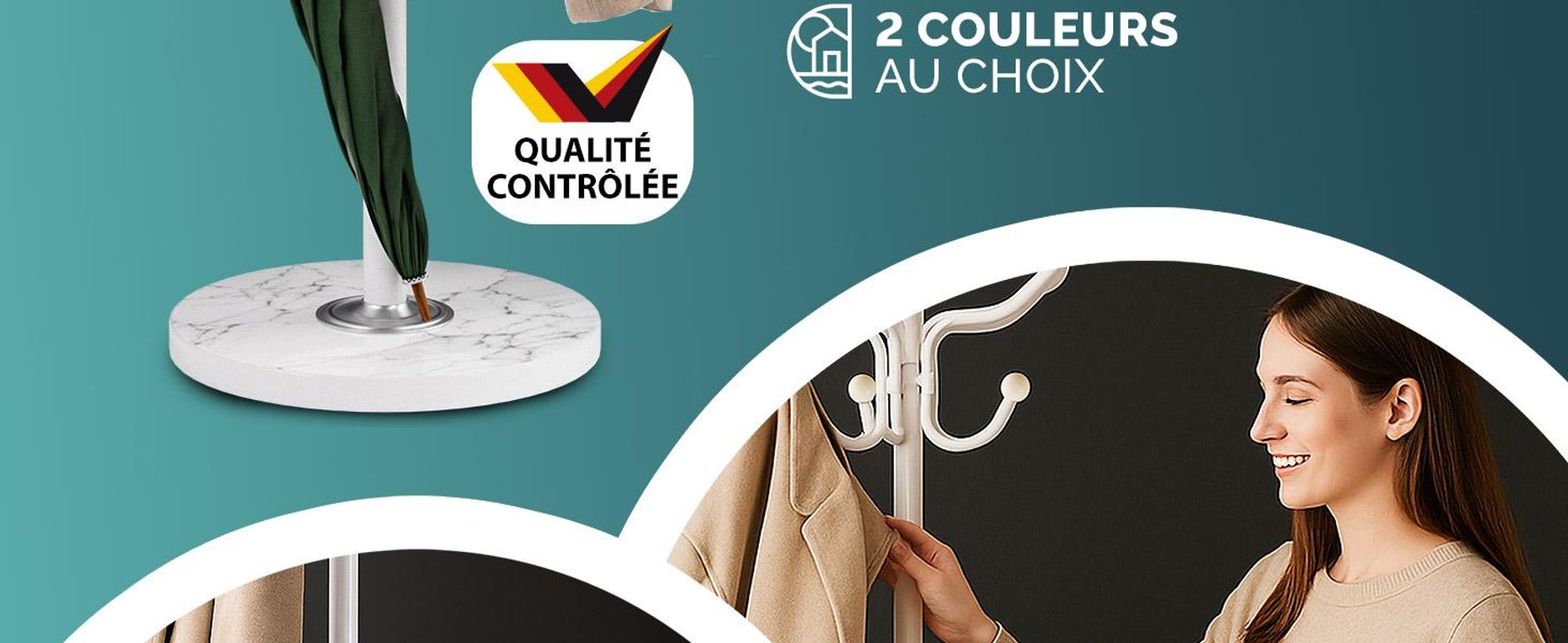 CASARIA Porte-manteau avec socle Noir