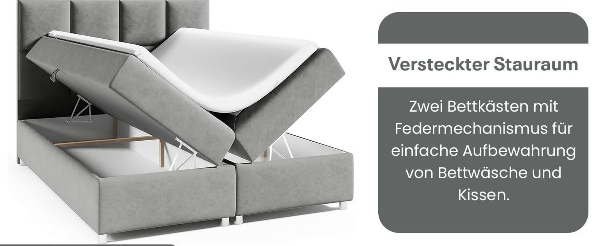 Best for Home Boxspringbett mit Bettkasten Trinity K-2 Bonellfederkern inkl. Topper, mit Lieferung 180x200-Mintgrün